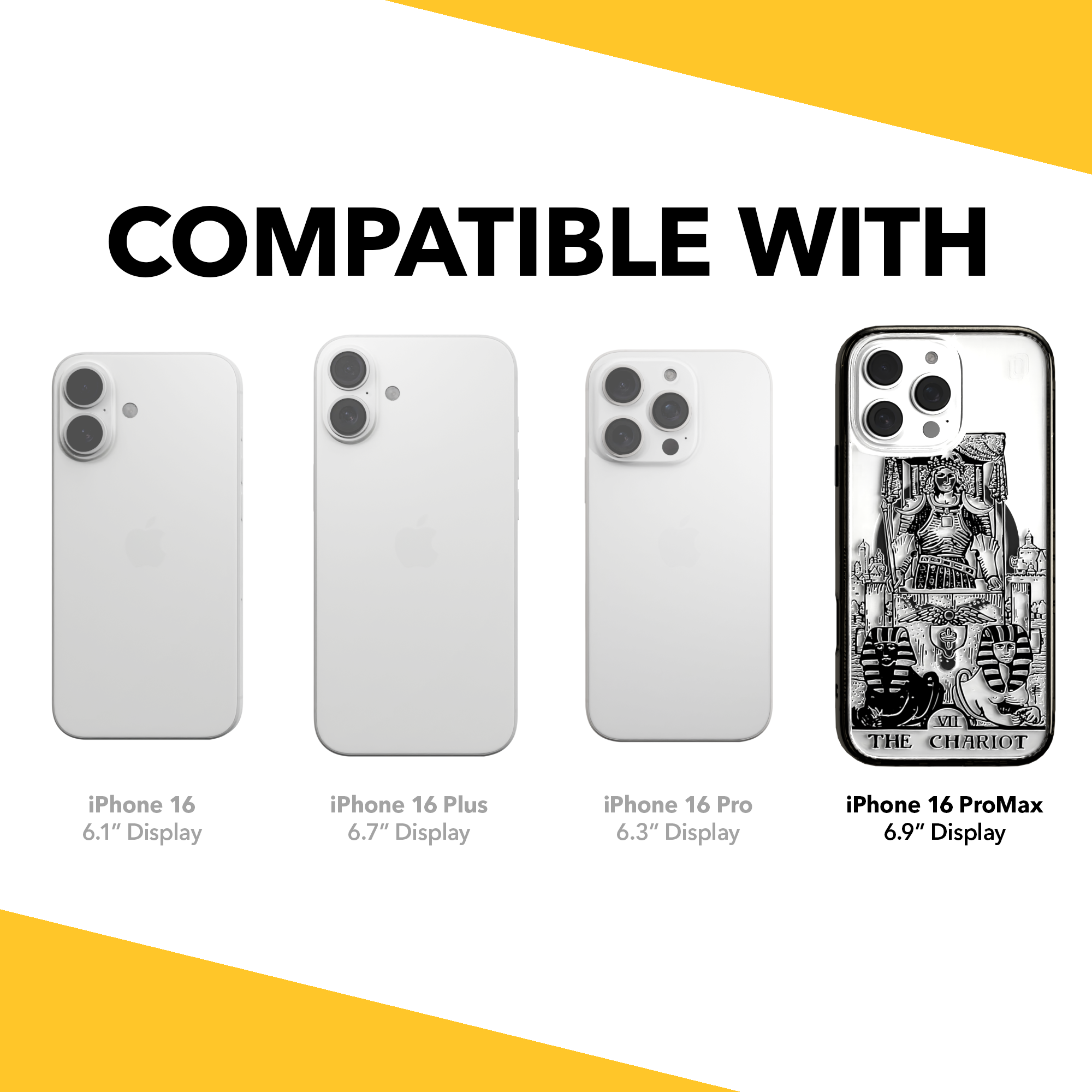 iPhone 16 Series | MagSafe | Tarot Collection | The Chariot The Chariot - Line / iPhone 16 Pro Max / Black
