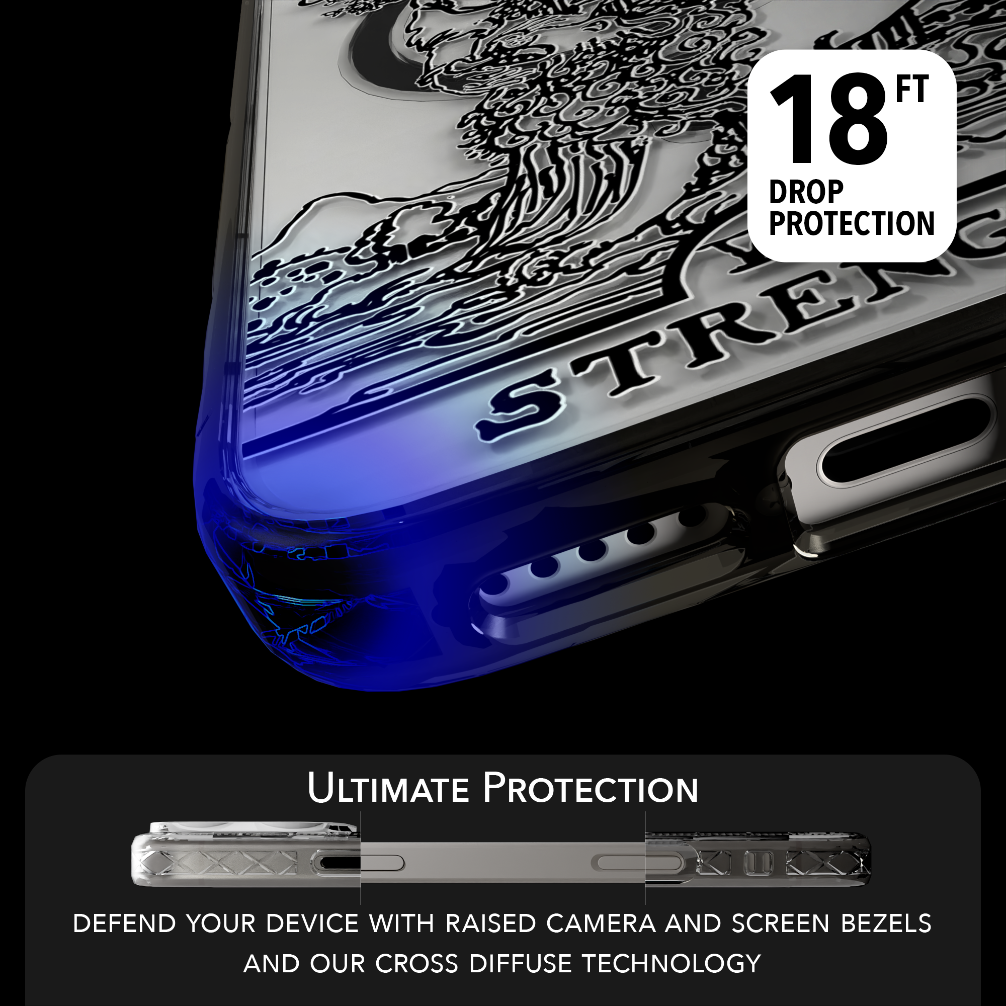 iPhone 16 Series | MagSafe | Tarot Collection | Strength Strength - Line / iPhone 16 Pro Max / Black