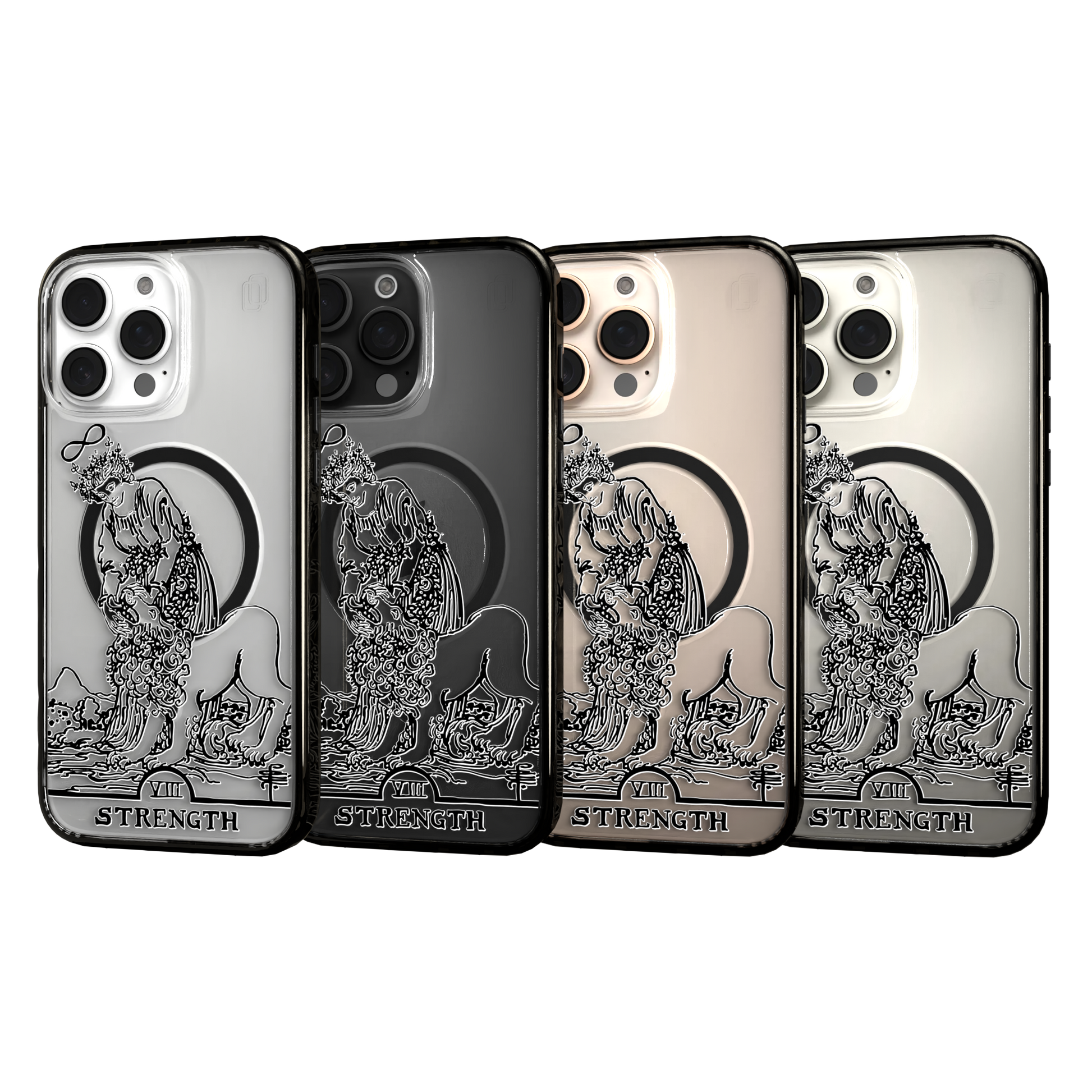 iPhone 16 Series | MagSafe | Tarot Collection | Strength Strength - Line / iPhone 16 Pro Max / Black