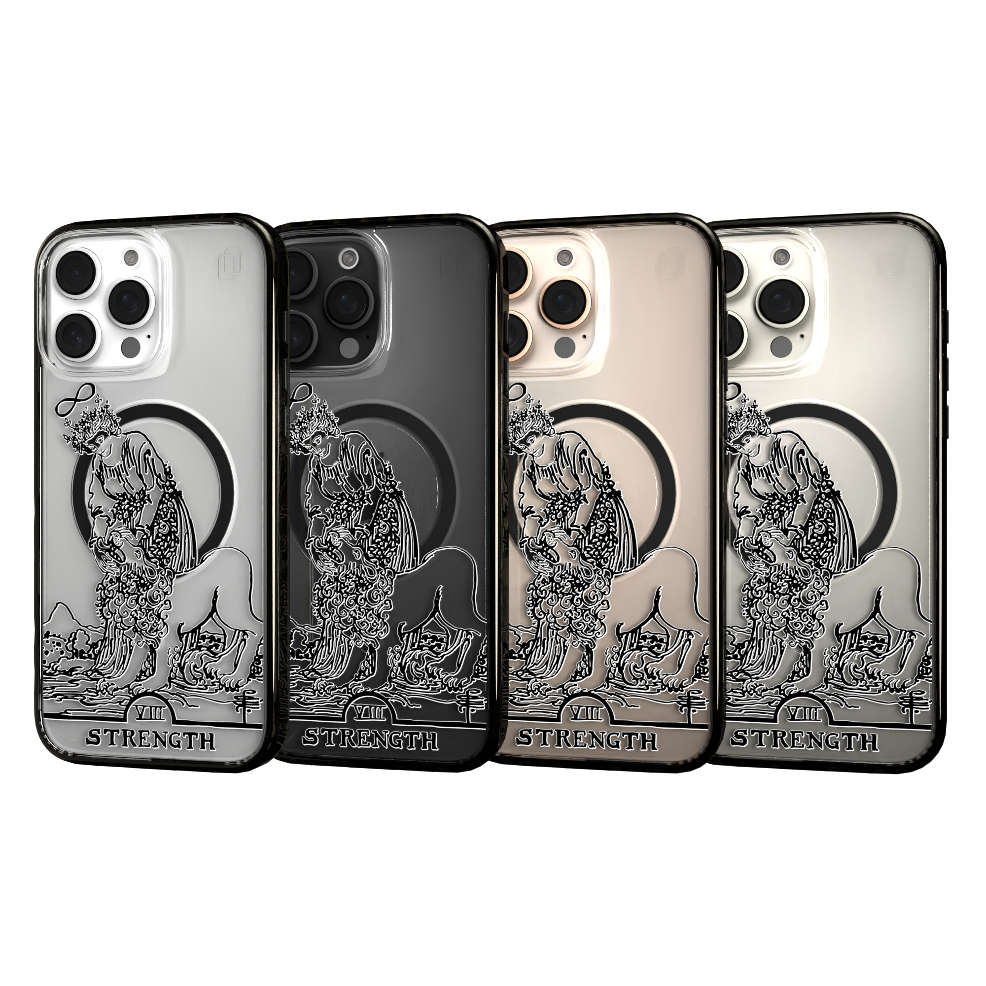 iPhone 16 Series | MagSafe | Tarot Collection | Strength Strength - Line / iPhone 16 Pro Max / Black