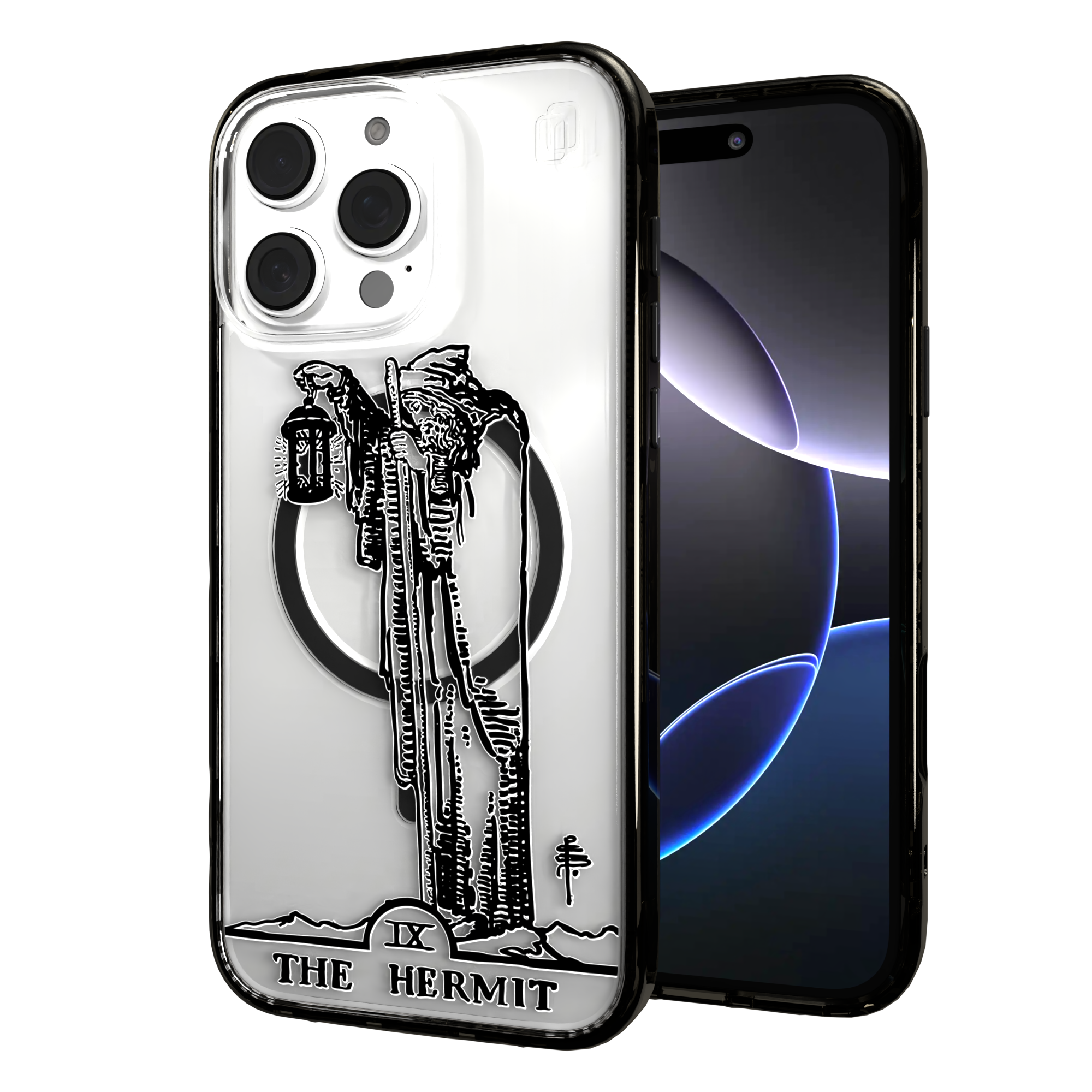 iPhone 16 Series | MagSafe | Tarot Collection | The Hermit The Hermit - Line / iPhone 16 Pro Max / Black