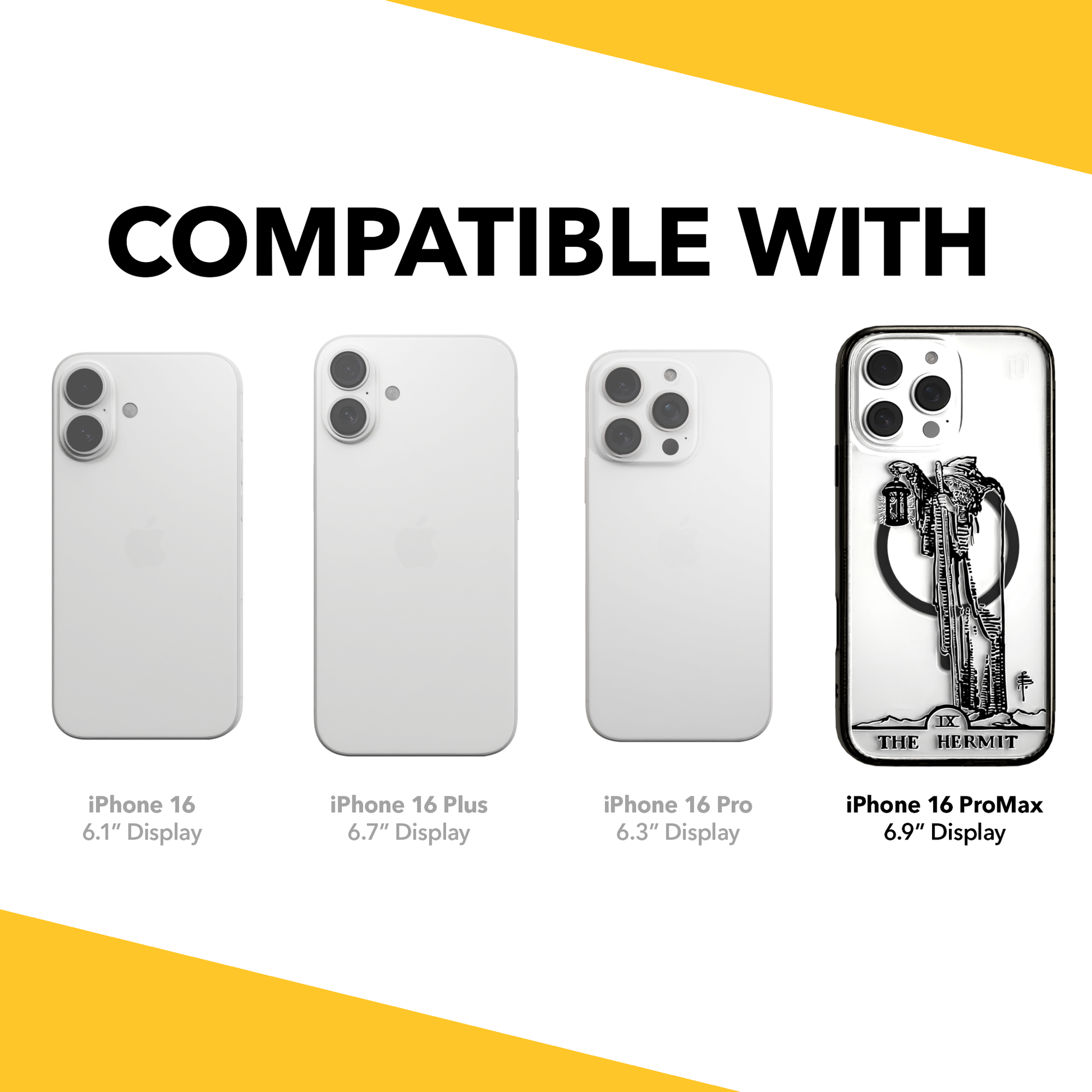 iPhone 16 Series | MagSafe | Tarot Collection | The Hermit The Hermit - Line / iPhone 16 Pro Max / Black