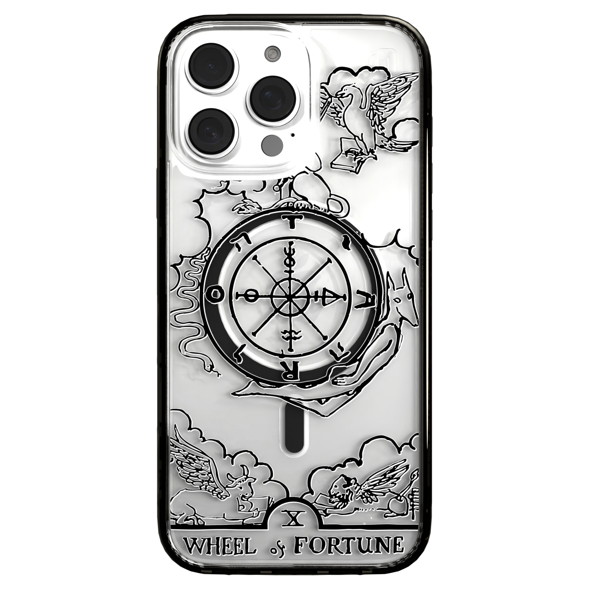iPhone 16 Series | MagSafe | Tarot Collection | Wheel of Fortune Wheel of Fortune - Line / iPhone 16 Pro Max / Black