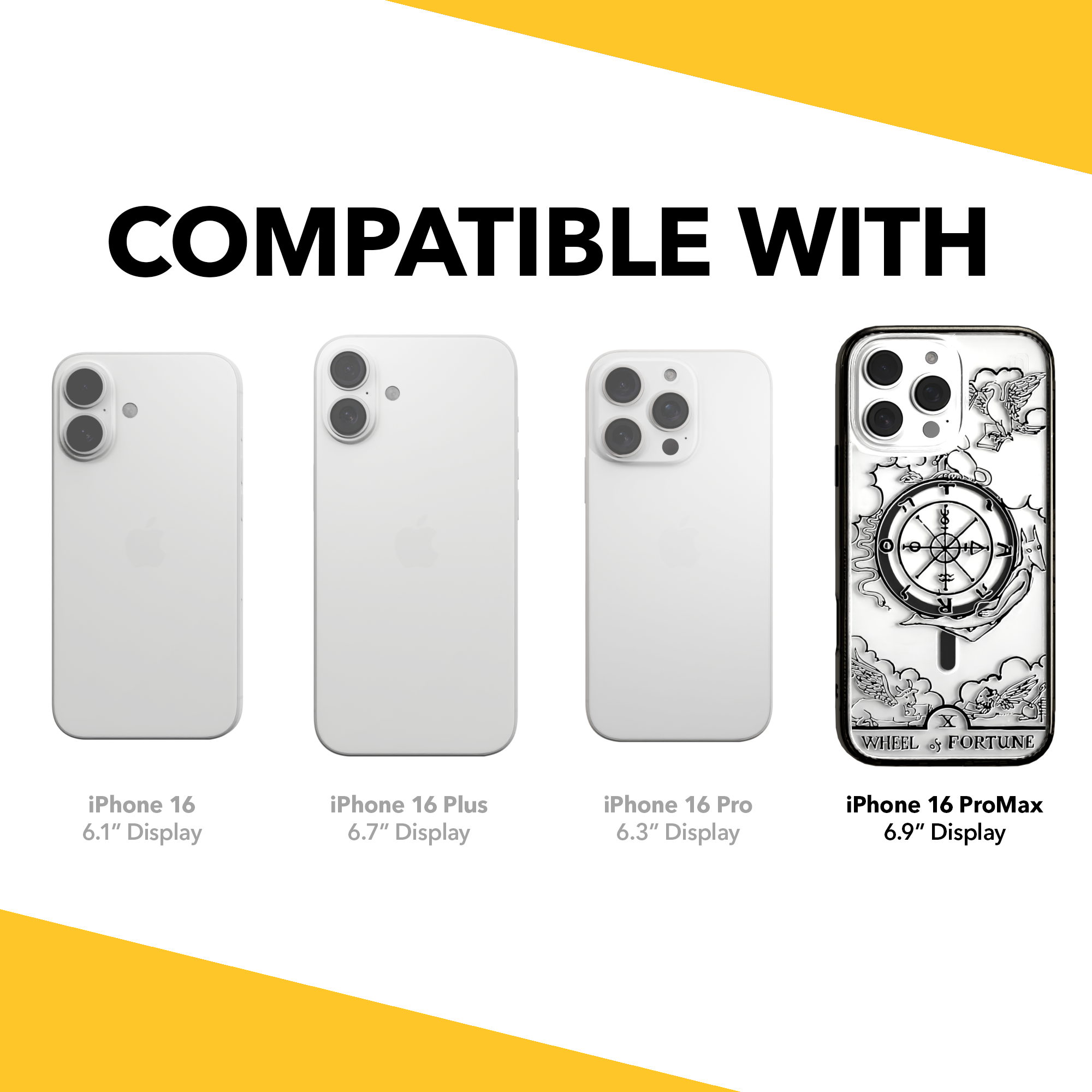 iPhone 16 Series | MagSafe | Tarot Collection | Wheel of Fortune Wheel of Fortune - Line / iPhone 16 Pro Max / Black