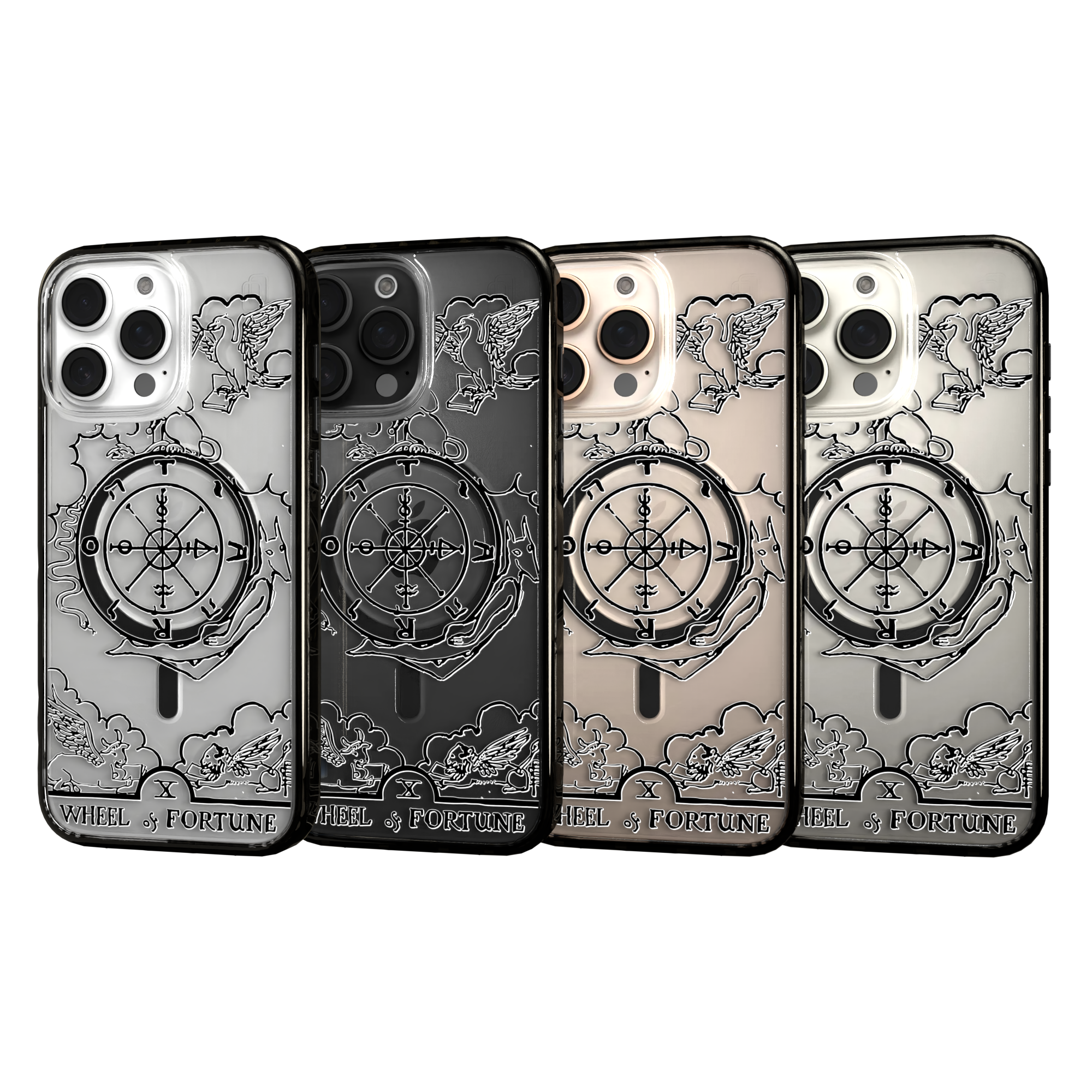 iPhone 16 Series | MagSafe | Tarot Collection | Wheel of Fortune Wheel of Fortune - Line / iPhone 16 Pro Max / Black