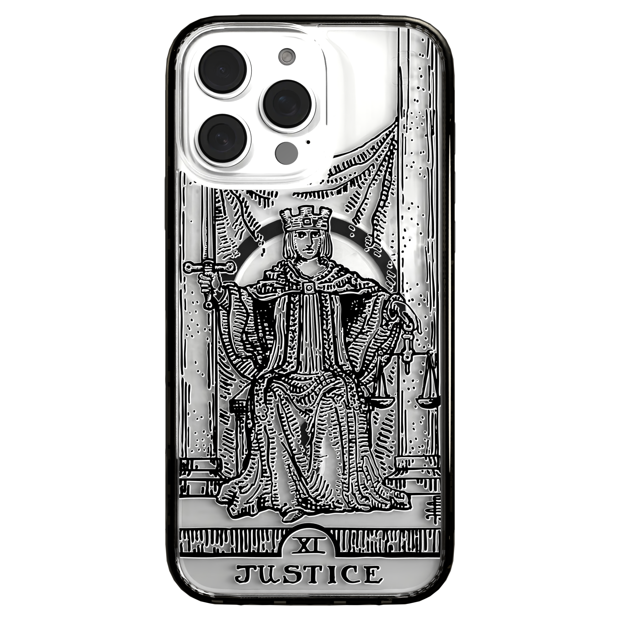 iPhone 16 Series | MagSafe | Tarot Collection | Justice Justice - Line / iPhone 16 Pro Max / Black
