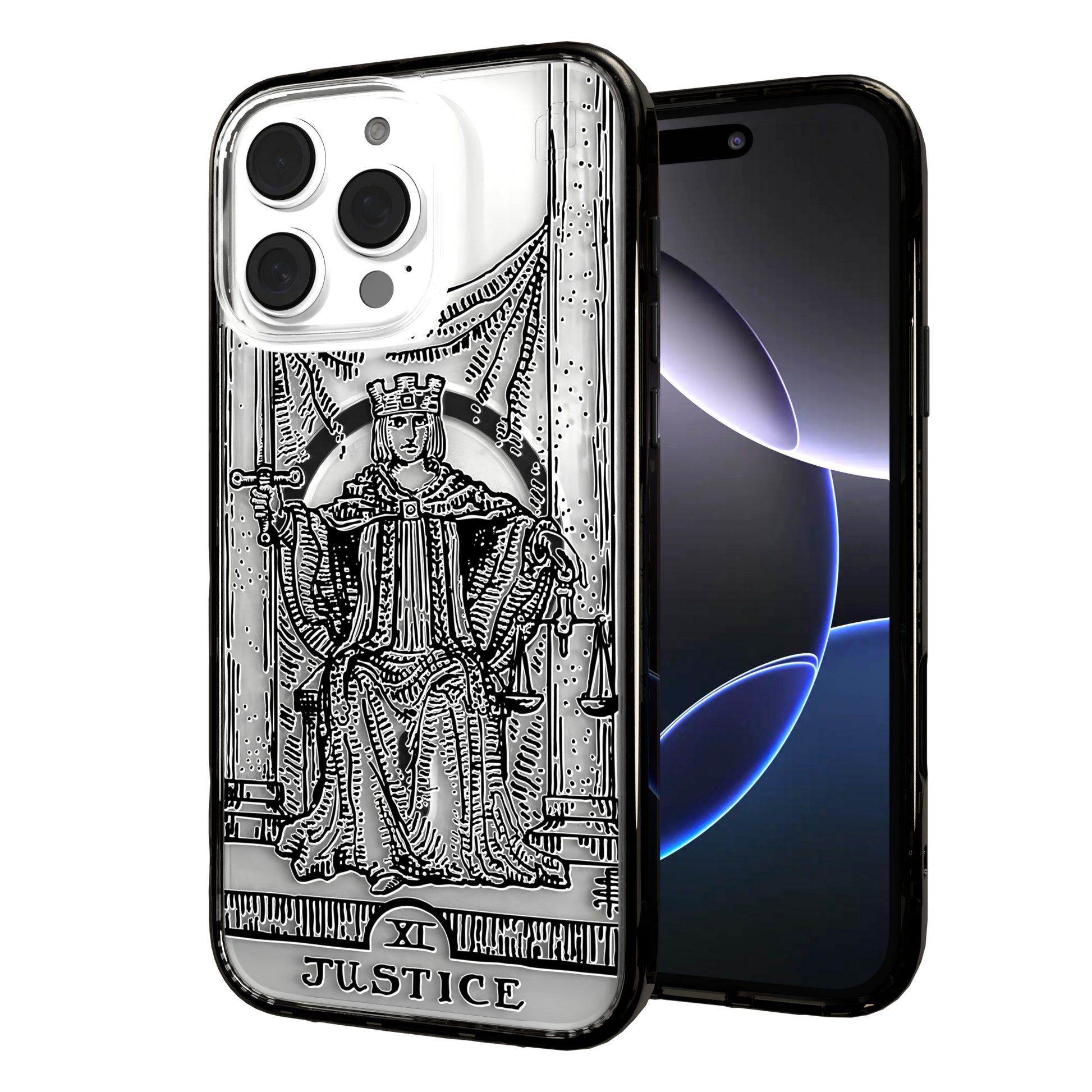 iPhone 16 Series | MagSafe | Tarot Collection | Justice Justice - Line / iPhone 16 Pro Max / Black