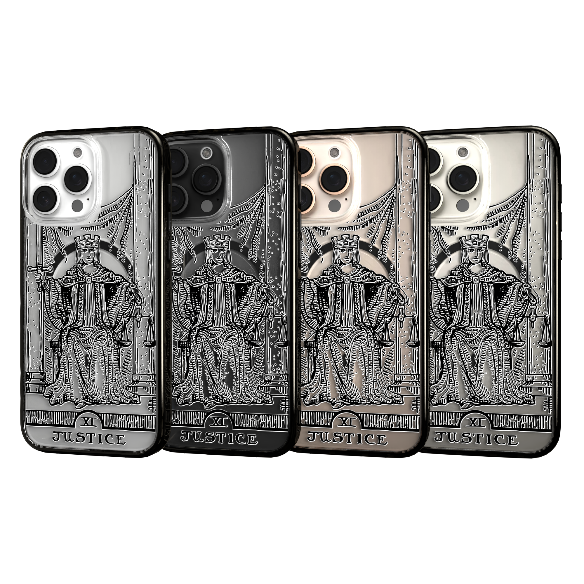 iPhone 16 Series | MagSafe | Tarot Collection | Justice Justice - Line / iPhone 16 Pro Max / Black