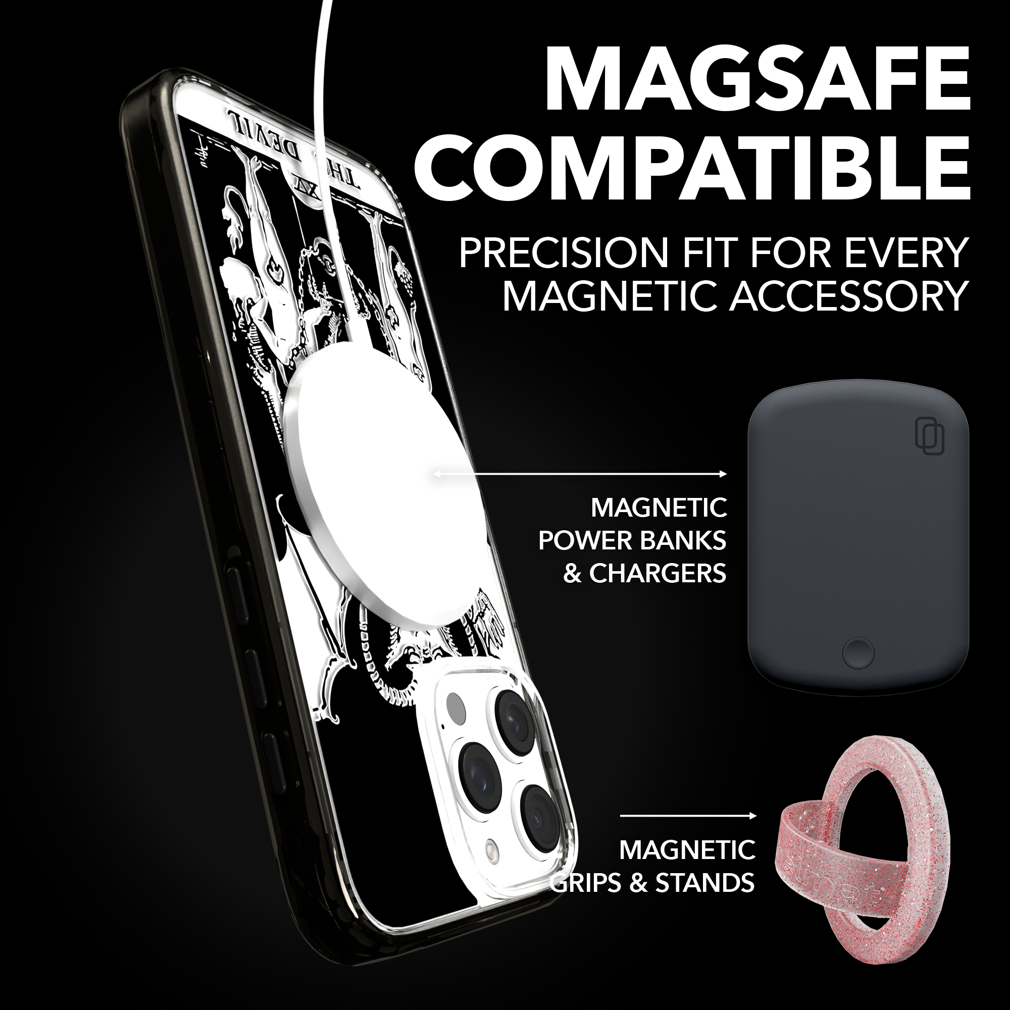 iPhone 16 Series | MagSafe | Tarot Collection | The Devil The Devil - Line / iPhone 16 Pro Max / Black