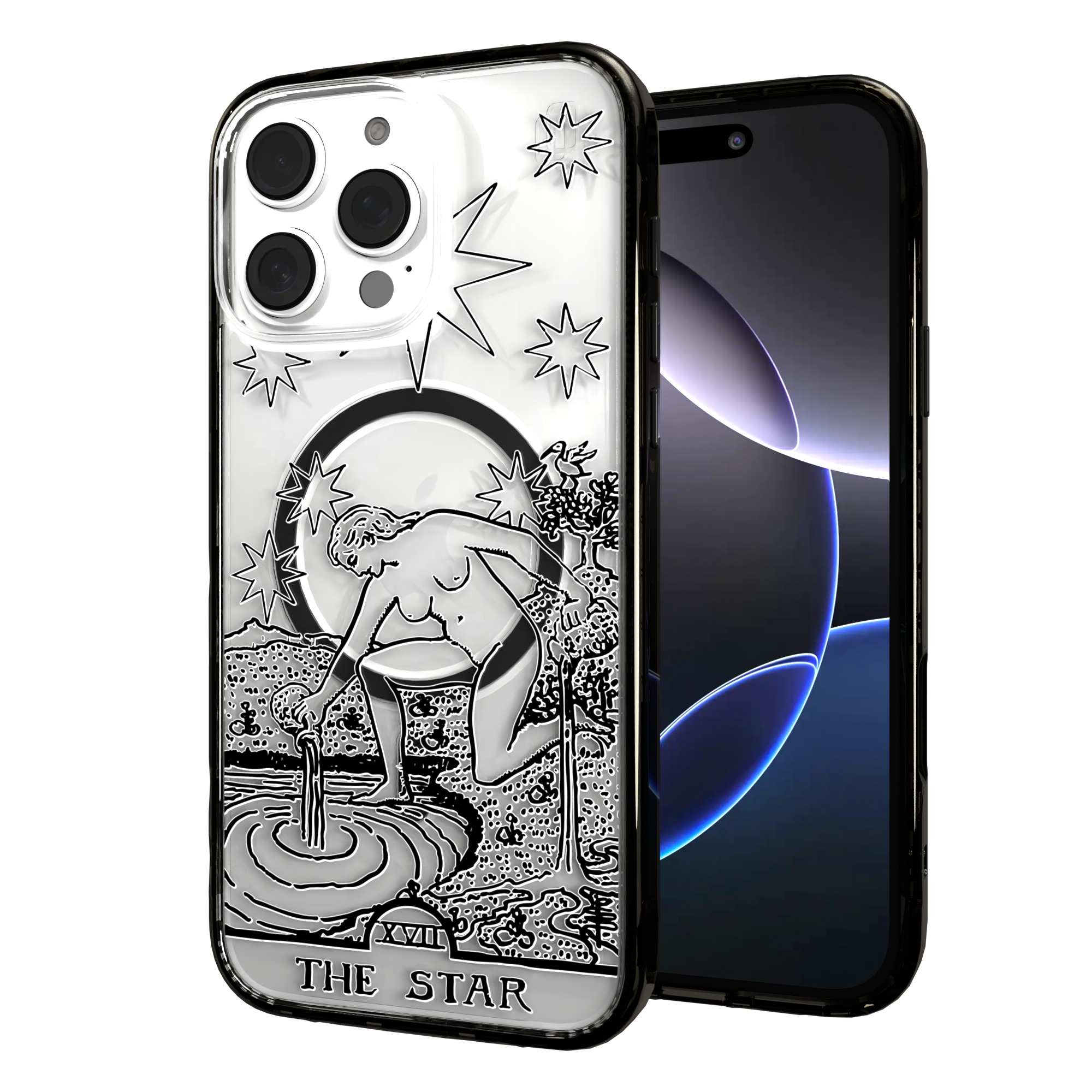 iPhone 16 Series | MagSafe | Tarot Collection | The Star The Star - Line / iPhone 16 Pro Max / Black
