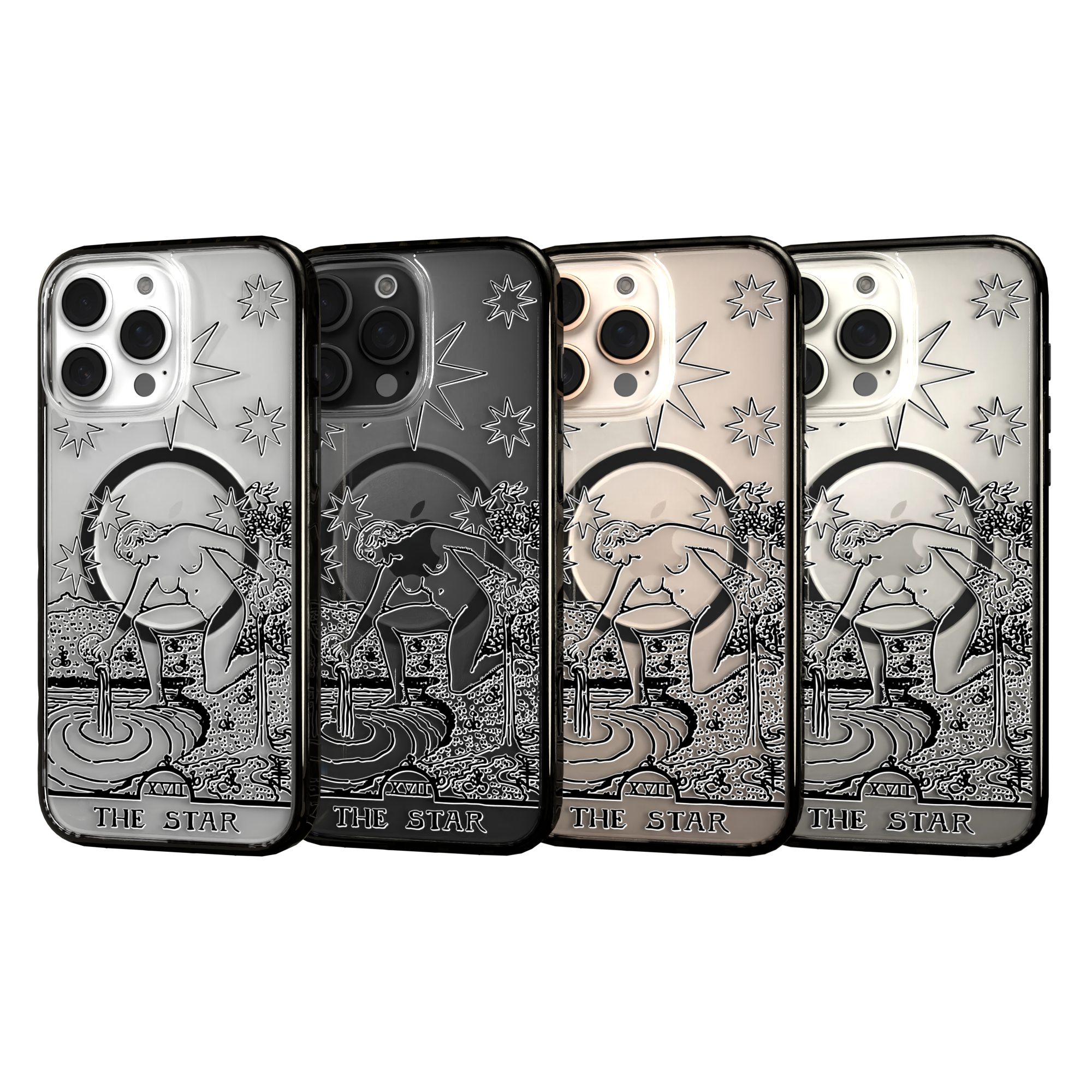 iPhone 16 Series | MagSafe | Tarot Collection | The Star The Star - Line / iPhone 16 Pro Max / Black