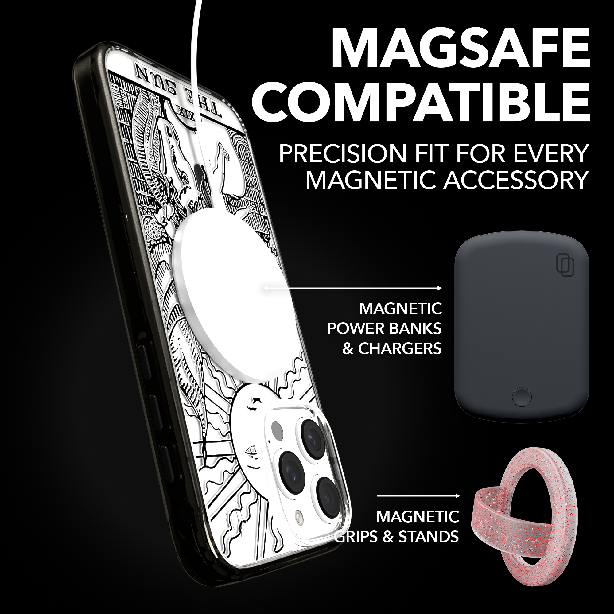 iPhone 16 Series | MagSafe | Tarot Collection | The Sun The Sun - Line / iPhone 16 Pro Max / Black
