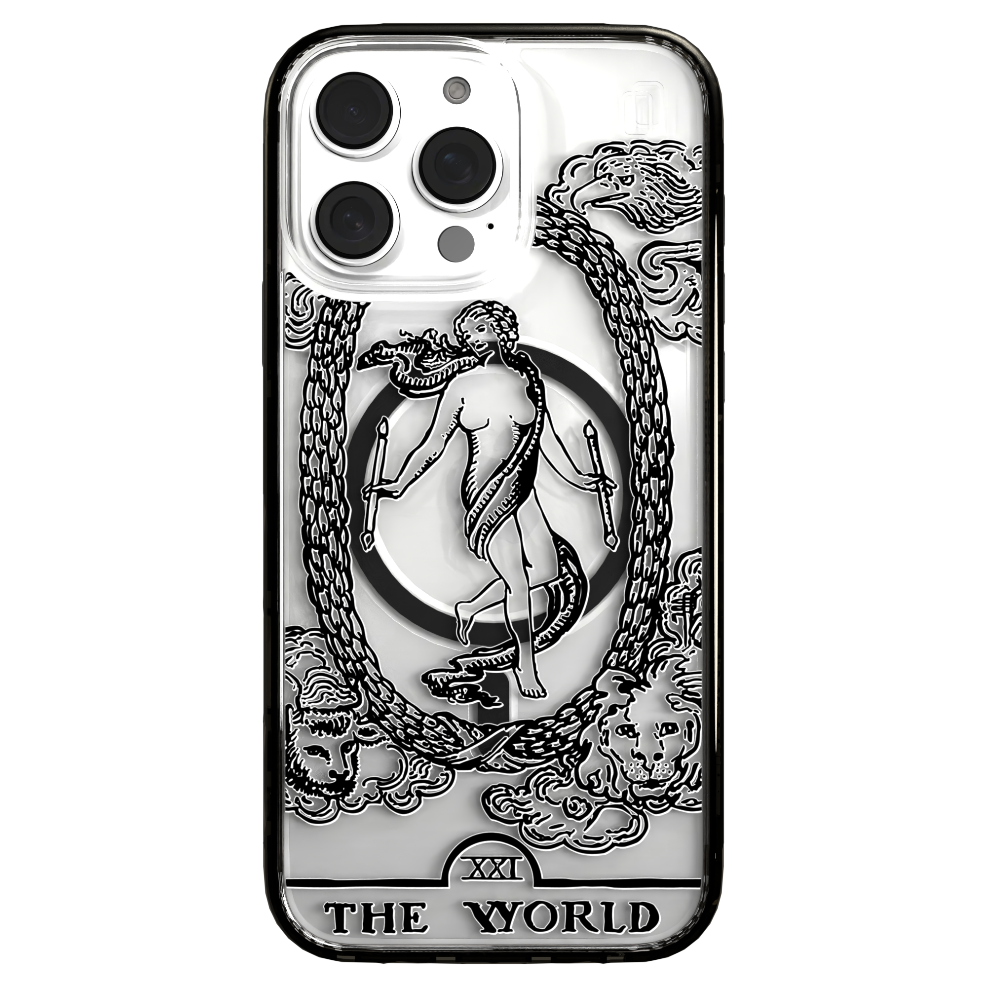 iPhone 16 Series | MagSafe | Tarot Collection | The World The World - Line / iPhone 16 Pro Max / Black