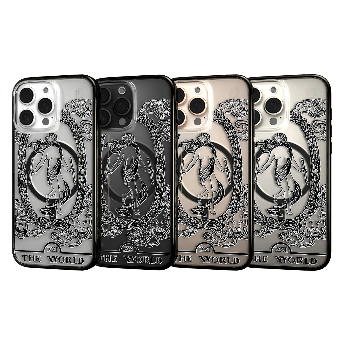iPhone 16 Series | MagSafe | Tarot Collection | The World The World - Line / iPhone 16 Pro Max / Black