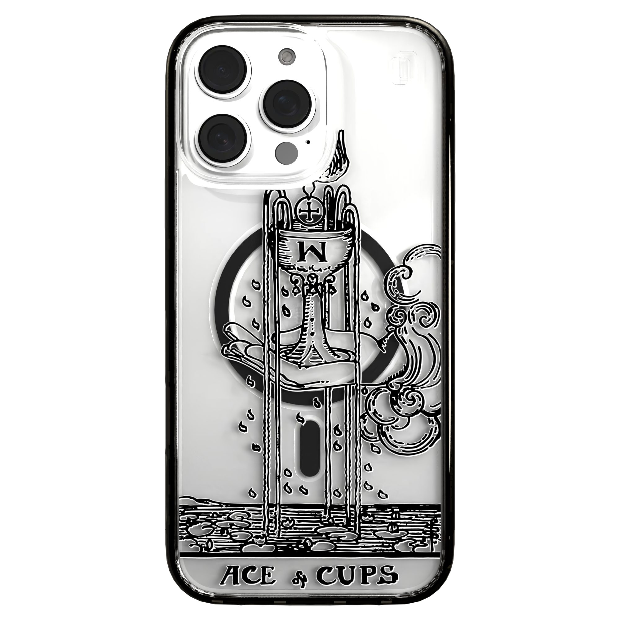 iPhone 16 Series | MagSafe | Tarot Collection | Ace of Cups Ace of Cups - Line / iPhone 16 Pro Max / Black