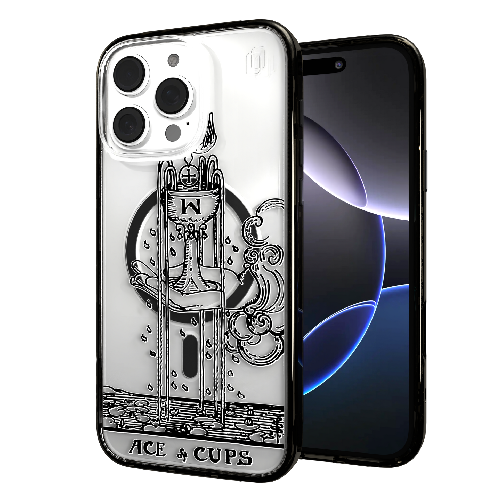 iPhone 16 Series | MagSafe | Tarot Collection | Ace of Cups Ace of Cups - Line / iPhone 16 Pro Max / Black