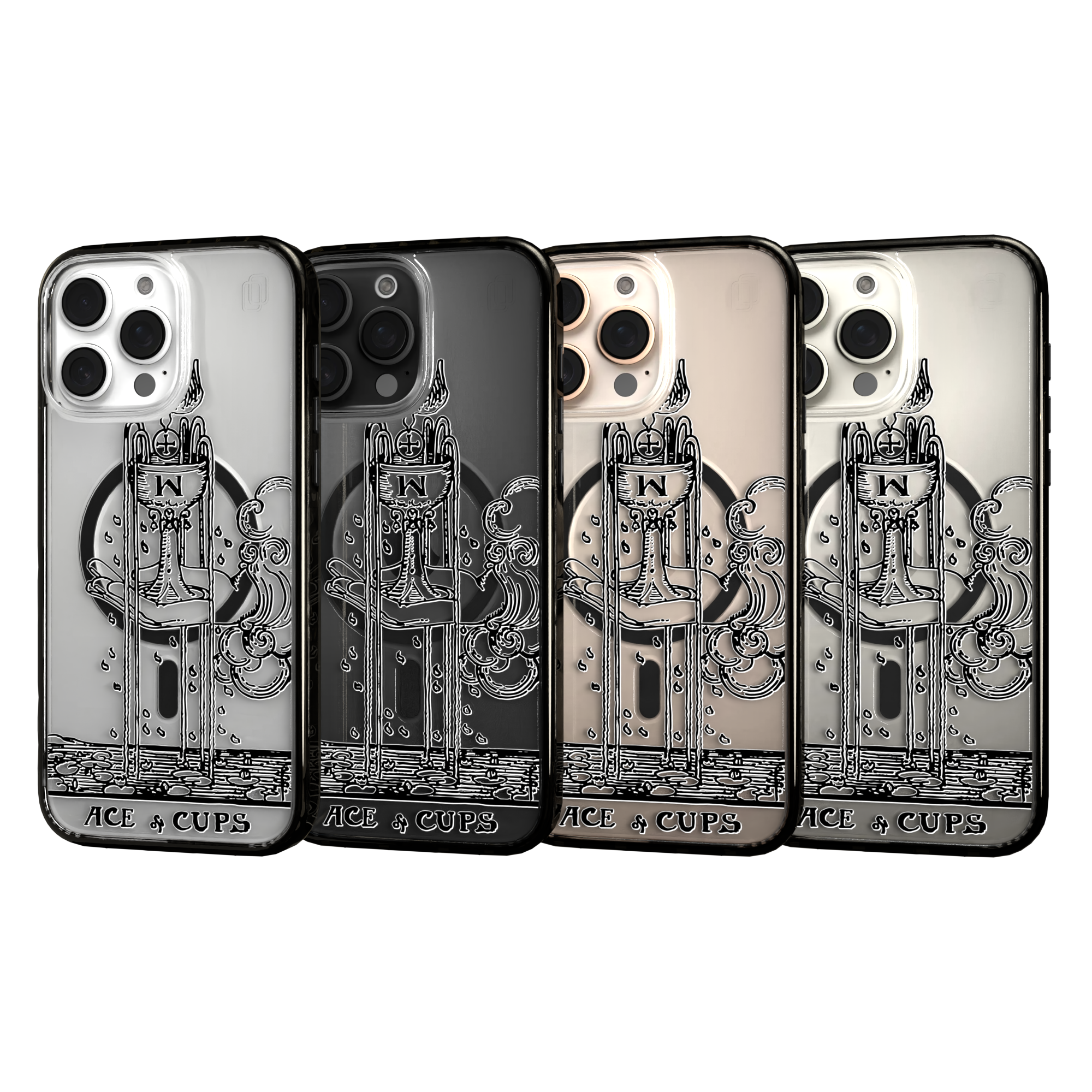 iPhone 16 Series | MagSafe | Tarot Collection | Ace of Cups Ace of Cups - Line / iPhone 16 Pro Max / Black