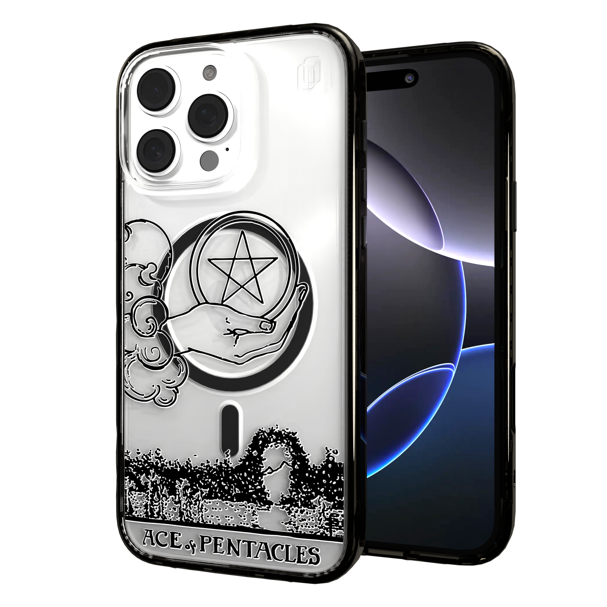 iPhone 16 Series | MagSafe | Tarot Collection | Ace of Pentacles Ace of Pentacles - Line / iPhone 16 Pro Max / Black