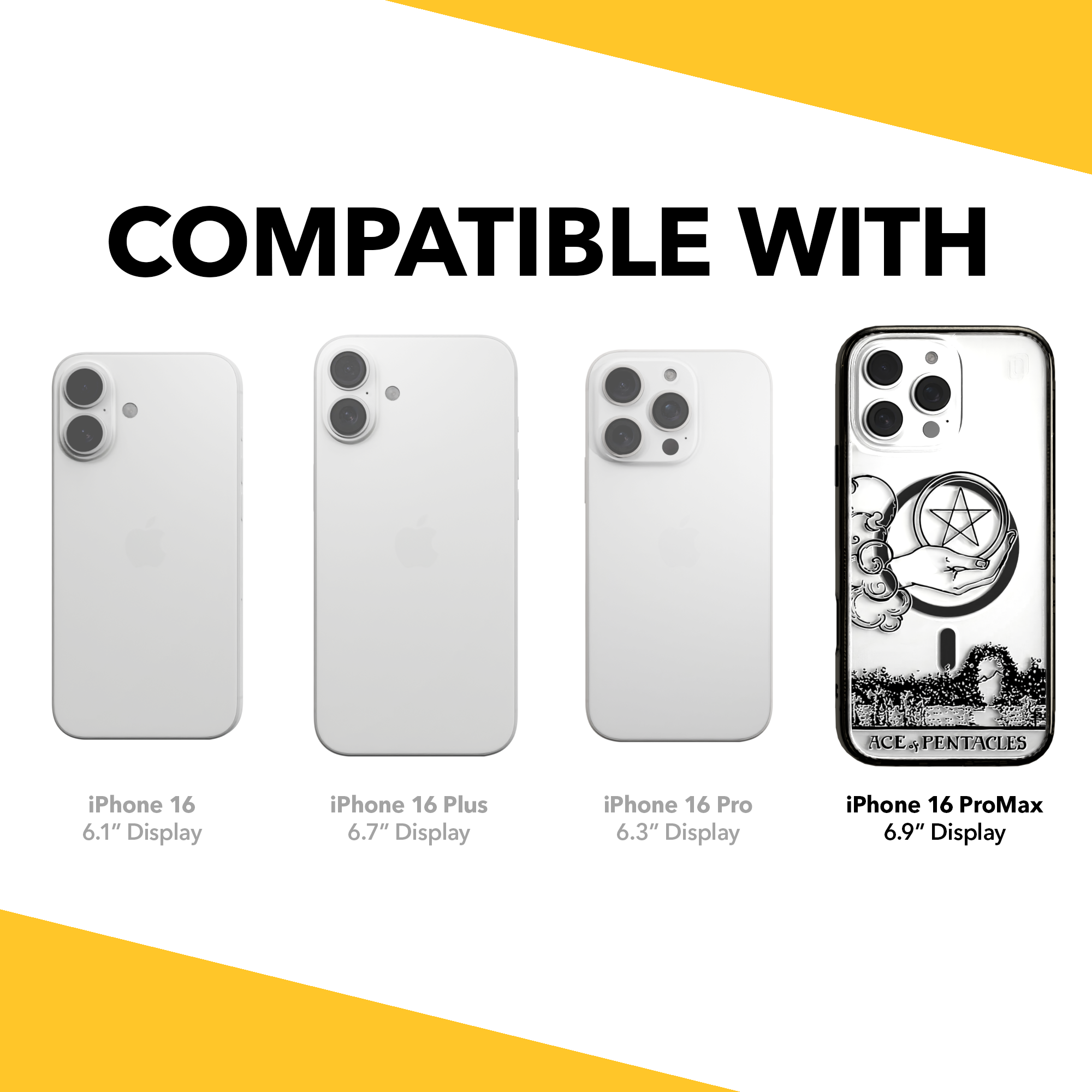 iPhone 16 Series | MagSafe | Tarot Collection | Ace of Pentacles Ace of Pentacles - Line / iPhone 16 Pro Max / Black