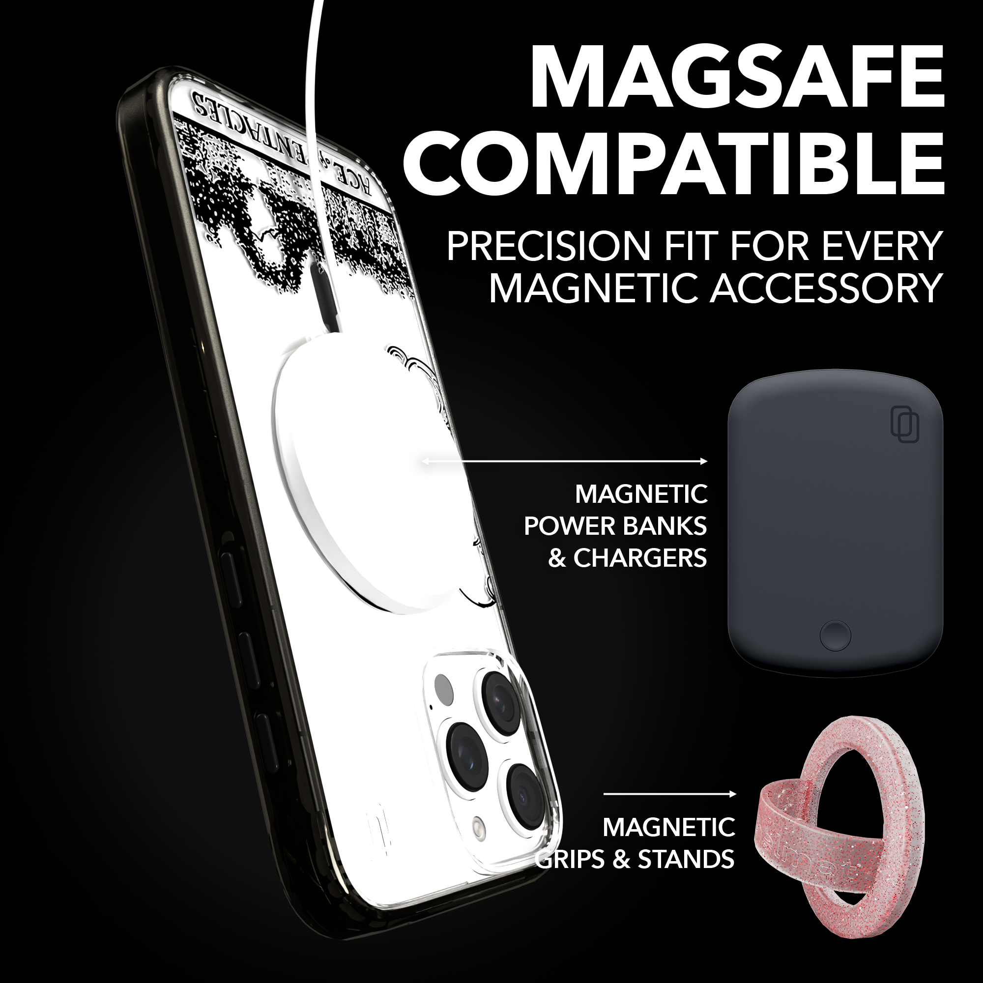 iPhone 16 Series | MagSafe | Tarot Collection | Ace of Pentacles Ace of Pentacles - Line / iPhone 16 Pro Max / Black