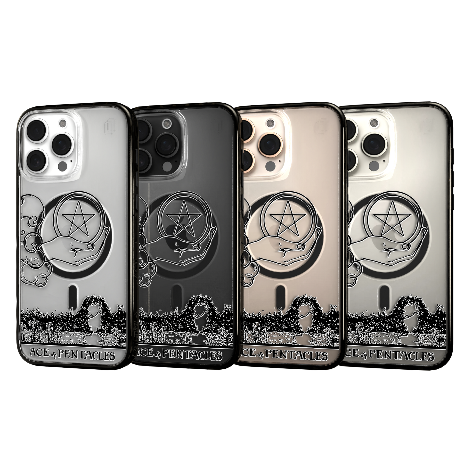 iPhone 16 Series | MagSafe | Tarot Collection | Ace of Pentacles Ace of Pentacles - Line / iPhone 16 Pro Max / Black