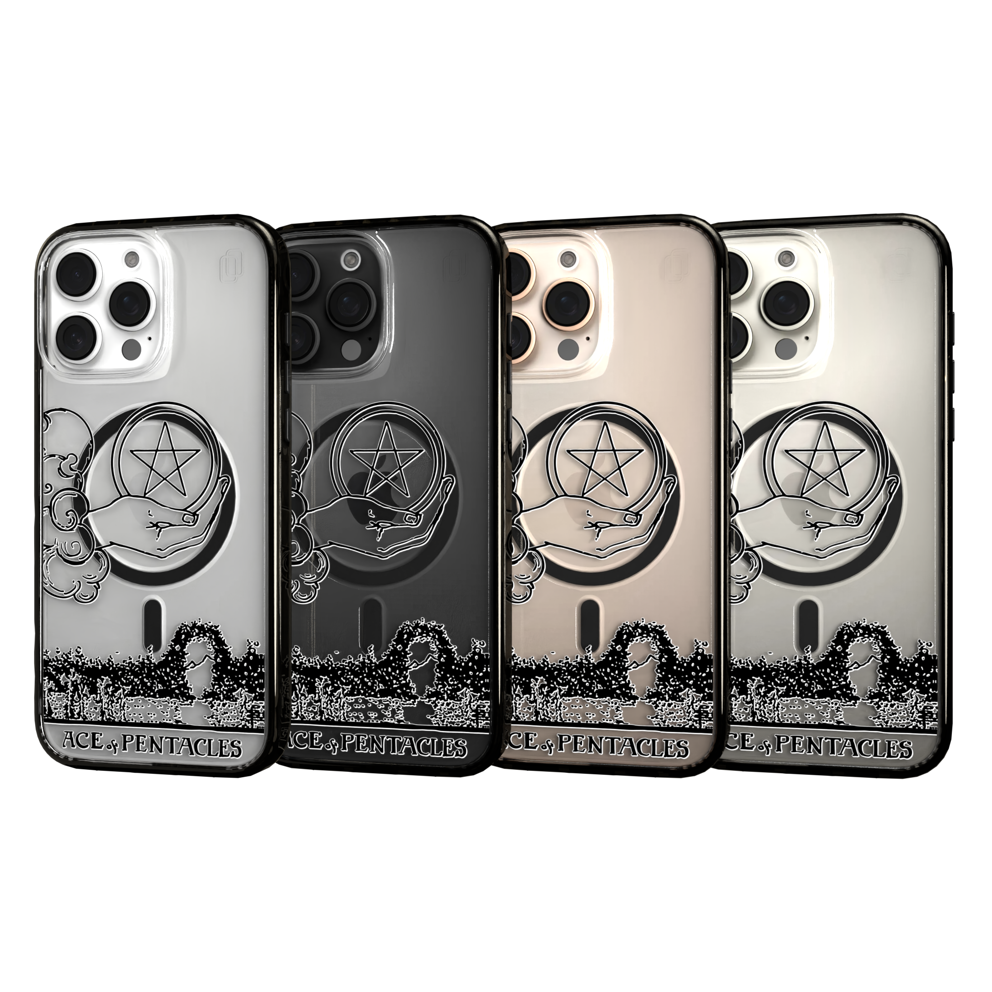 iPhone 16 Series | MagSafe | Tarot Collection | Ace of Pentacles Ace of Pentacles - Line / iPhone 16 Pro Max / Black