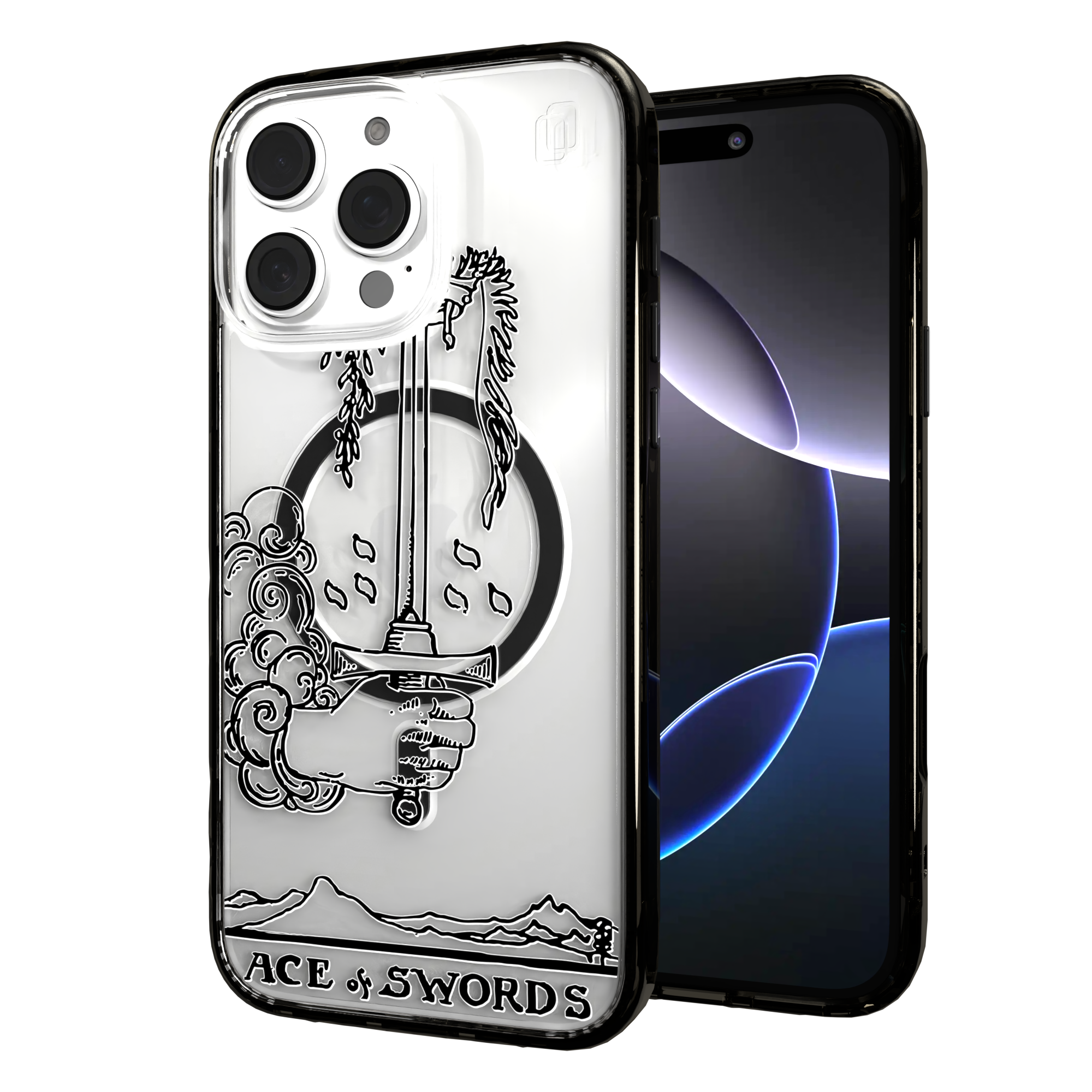iPhone 16 Series | MagSafe | Tarot Collection | Ace of Swords Ace of Swords - Line / iPhone 16 Pro Max / Black