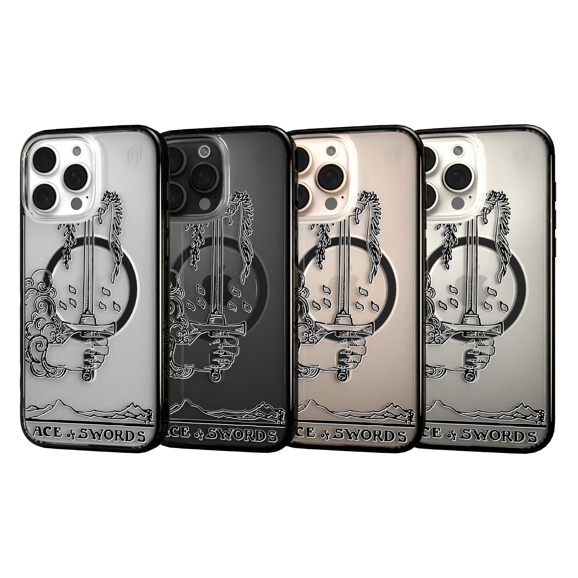 iPhone 16 Series | MagSafe | Tarot Collection | Ace of Swords Ace of Swords - Line / iPhone 16 Pro Max / Black