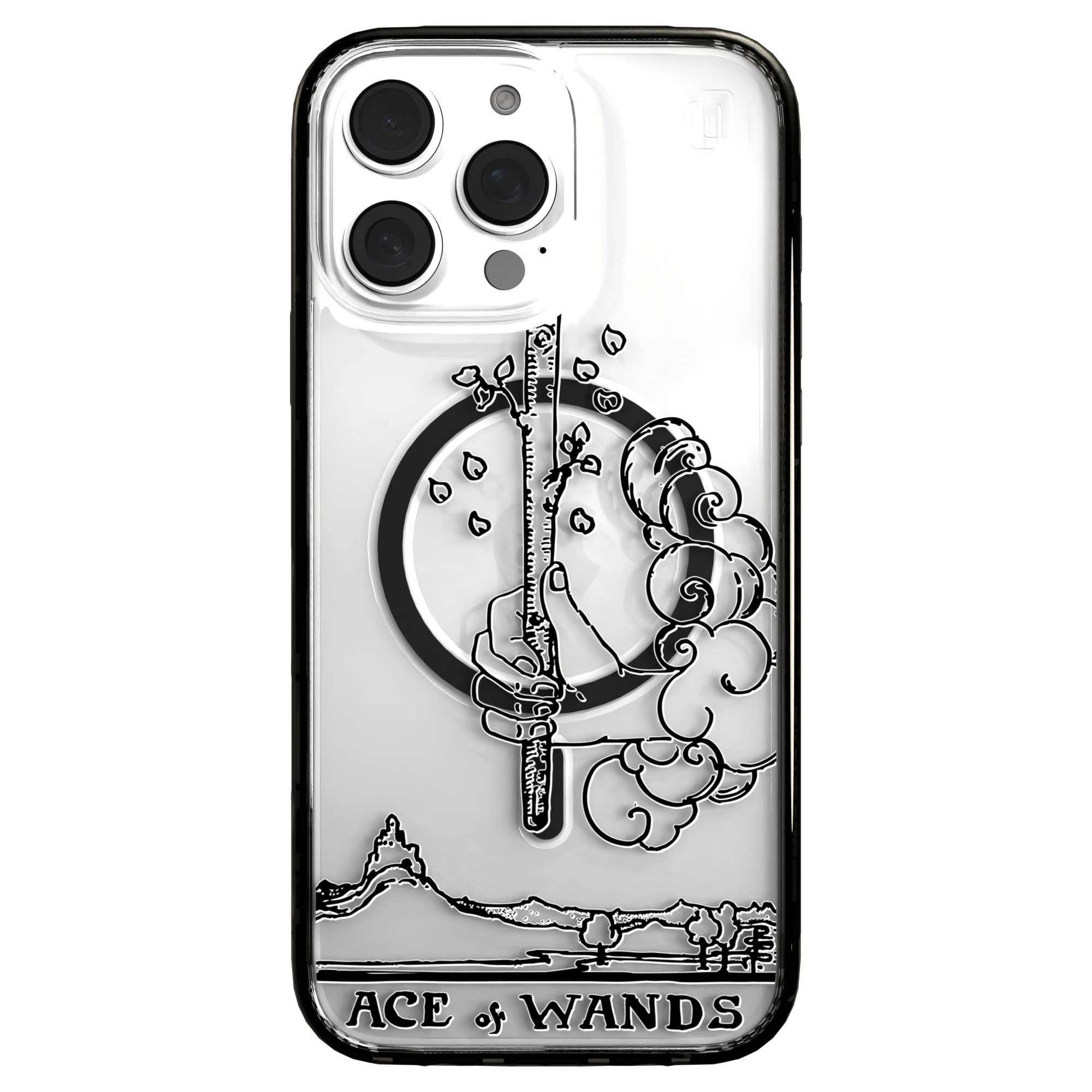 iPhone 16 Series | MagSafe | Tarot Collection | Ace of Wands Ace of Wands - Line / iPhone 16 Pro Max / Black