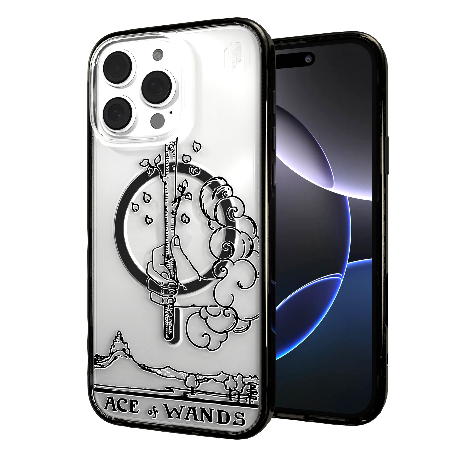 iPhone 16 Series | MagSafe | Tarot Collection | Ace of Wands Ace of Wands - Line / iPhone 16 Pro Max / Black