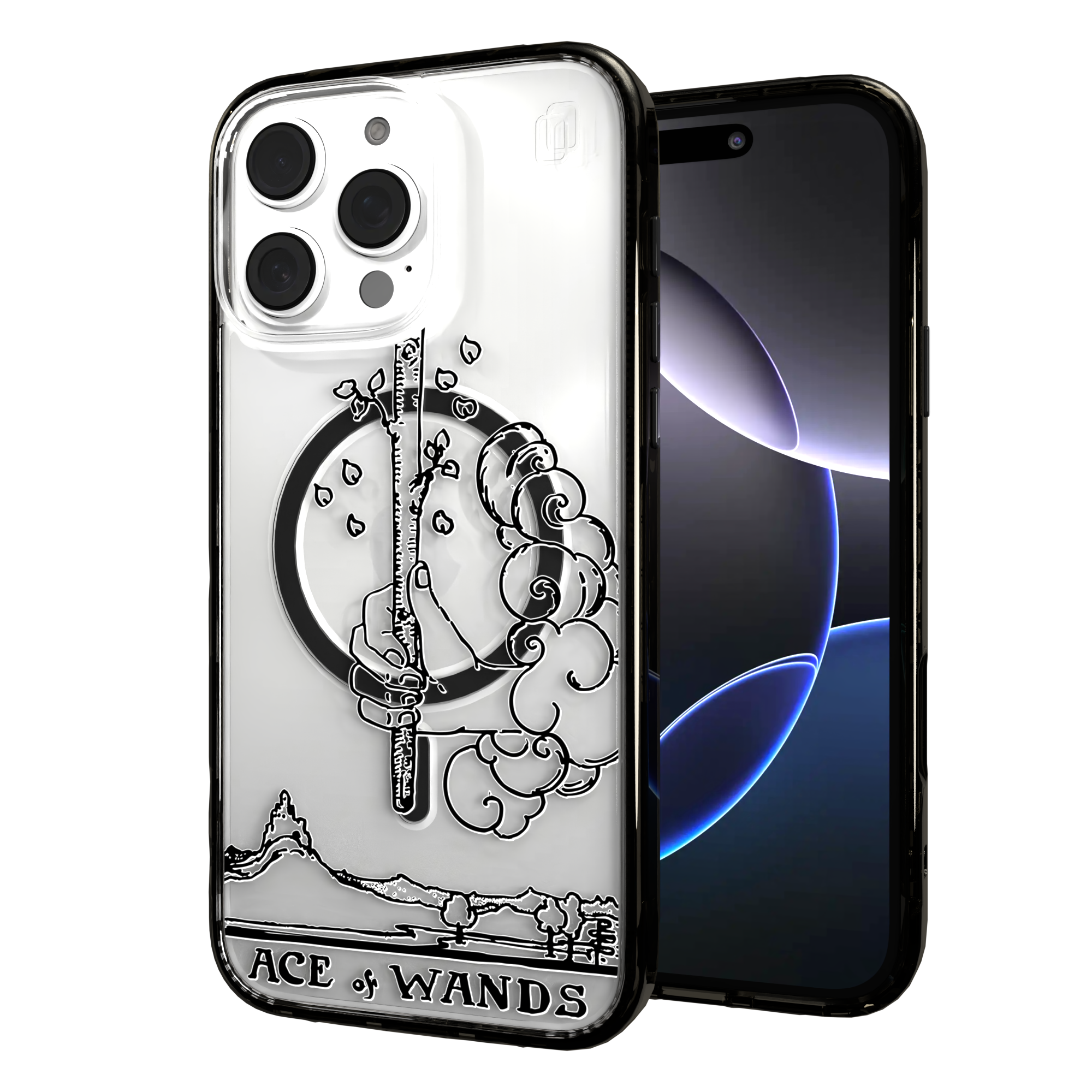 iPhone 16 Series | MagSafe | Tarot Collection | Ace of Wands Ace of Wands - Line / iPhone 16 Pro Max / Black