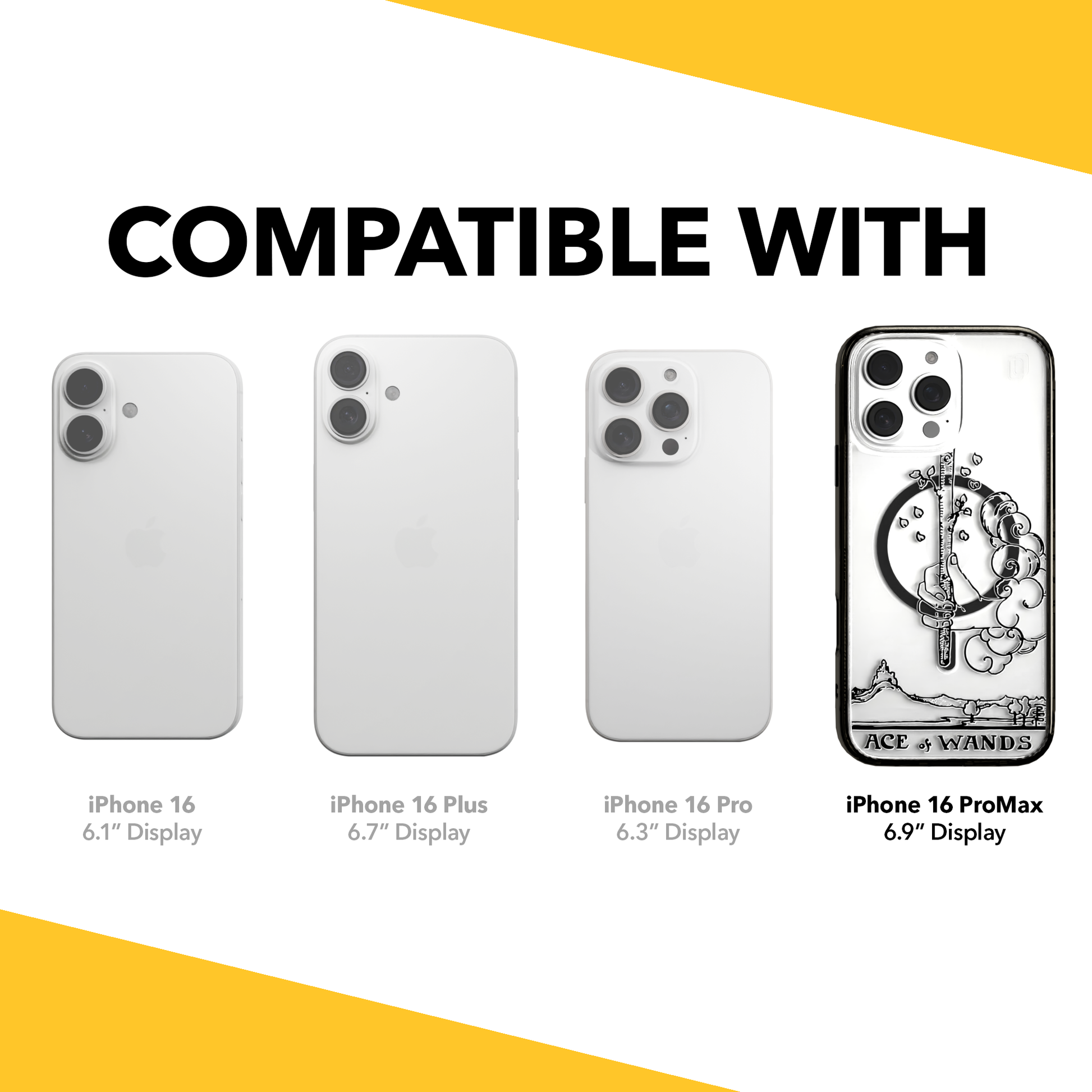 iPhone 16 Series | MagSafe | Tarot Collection | Ace of Wands Ace of Wands - Line / iPhone 16 Pro Max / Black