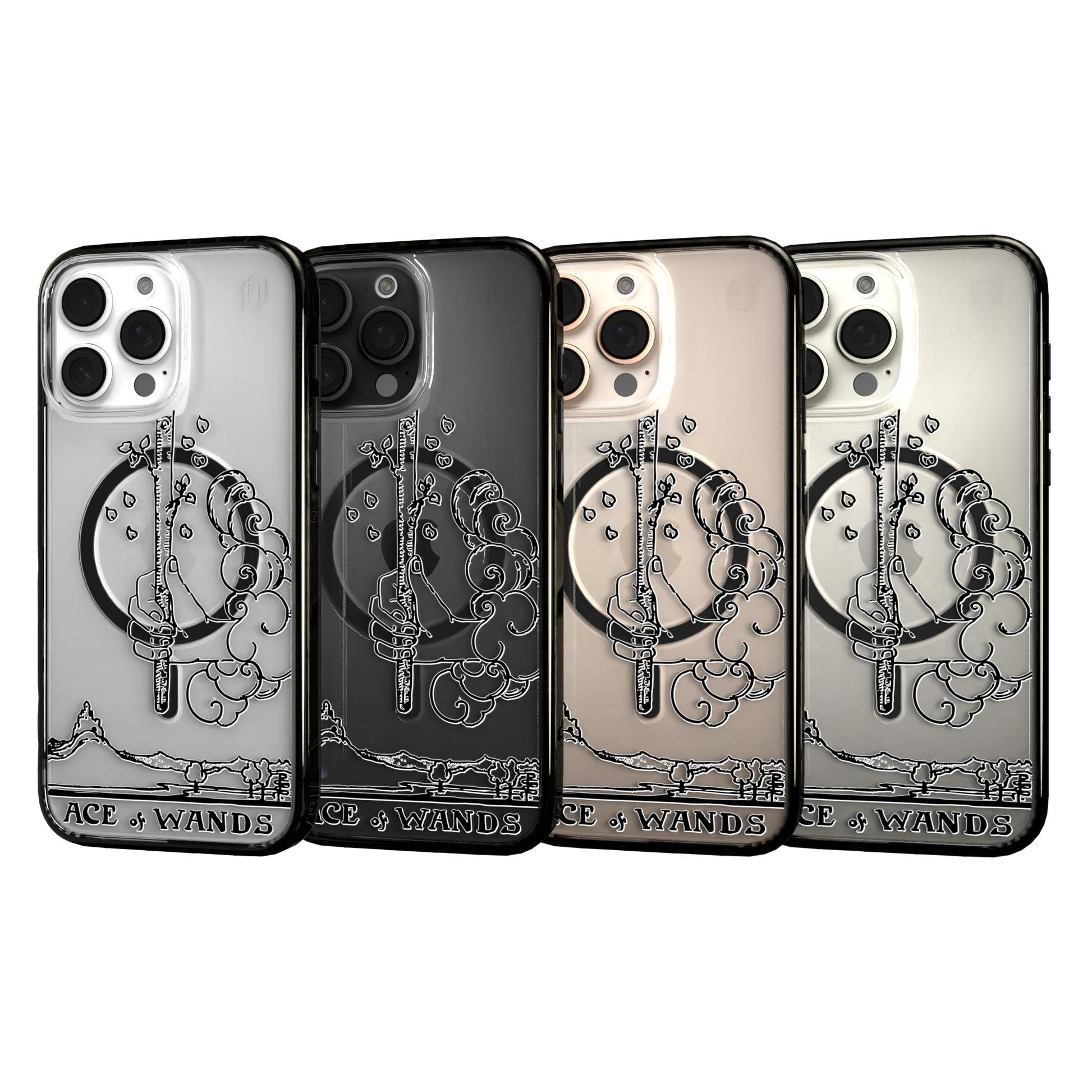 iPhone 16 Series | MagSafe | Tarot Collection | Ace of Wands Ace of Wands - Line / iPhone 16 Pro Max / Black