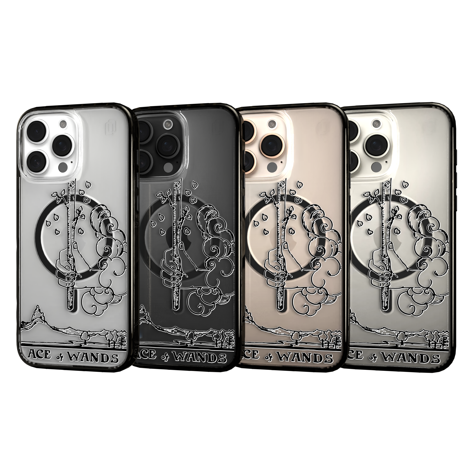 iPhone 16 Series | MagSafe | Tarot Collection | Ace of Wands Ace of Wands - Line / iPhone 16 Pro Max / Black