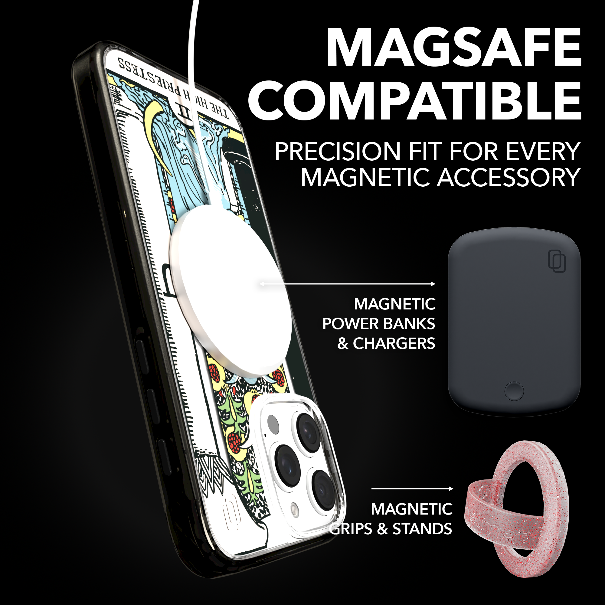 iPhone 16 Series | MagSafe | Tarot Collection | The High Priestess The High Priestess - Color / iPhone 16 Pro Max / Black
