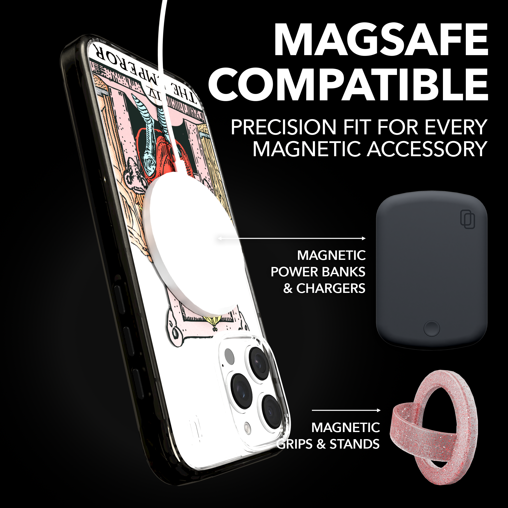 iPhone 16 Series | MagSafe | Tarot Collection | The Emperor The Emperor - Color / iPhone 16 Pro Max / Black