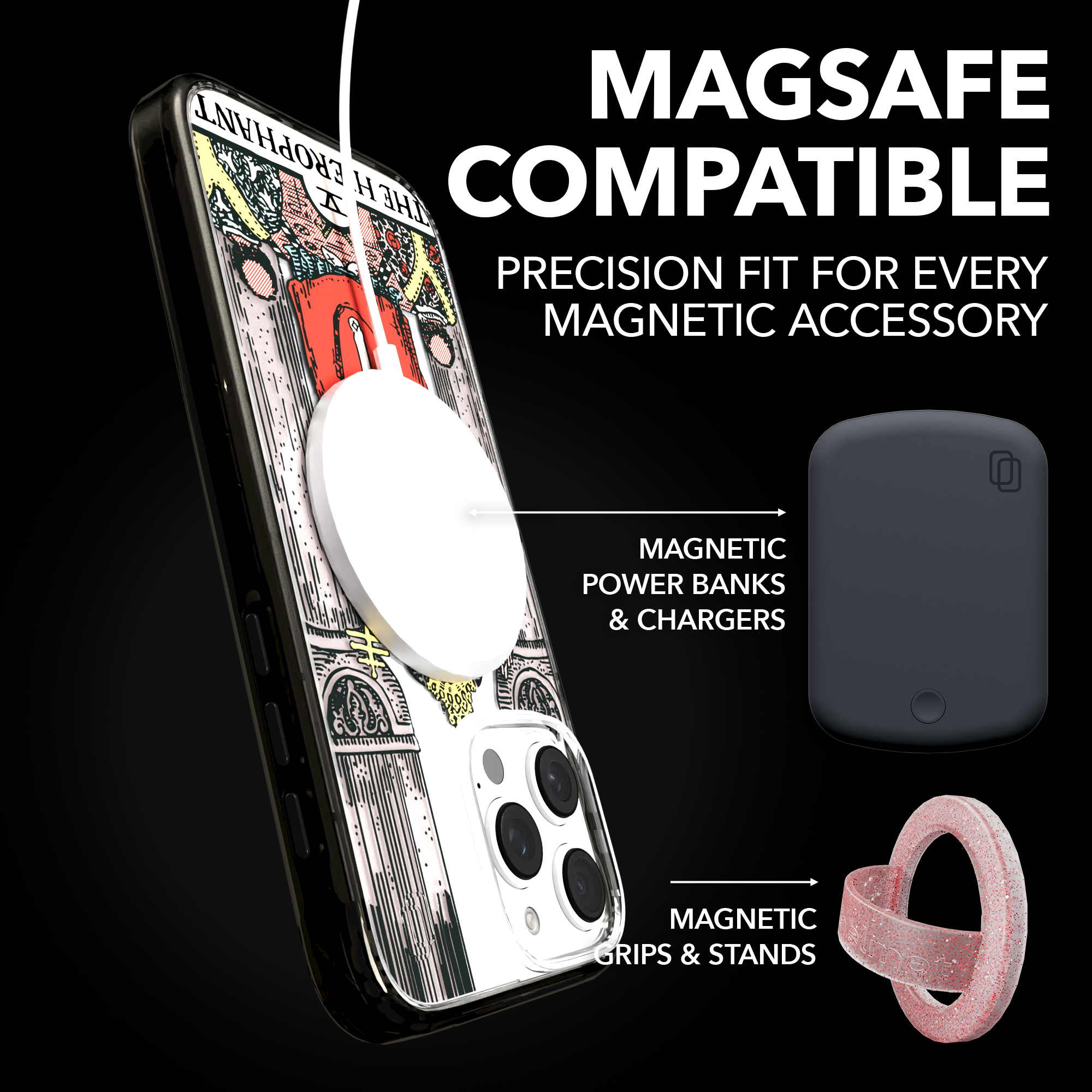 iPhone 16 Series | MagSafe | Tarot Collection | The Hierophant The Hierophant - Color / iPhone 16 Pro Max / Black