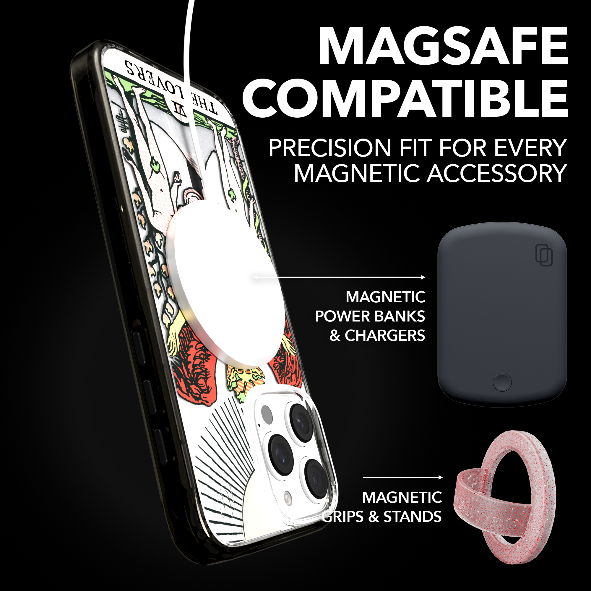 iPhone 16 Series | MagSafe | Tarot Collection | The Lovers The Lovers - Color / iPhone 16 Pro Max / Black
