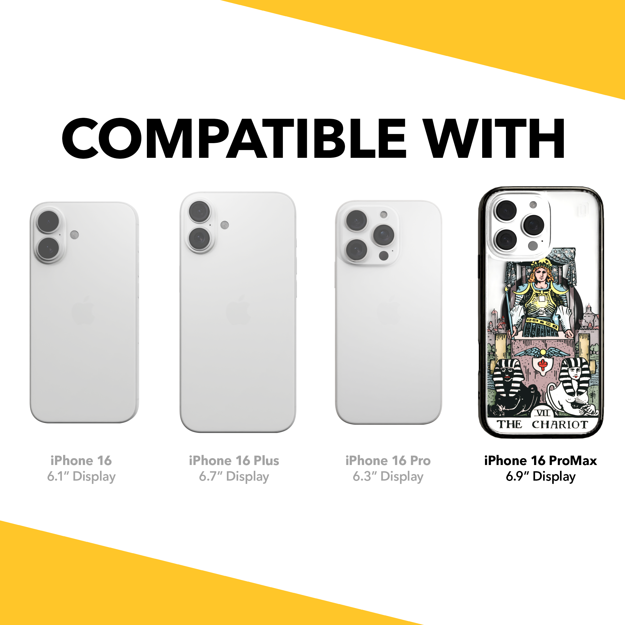 iPhone 16 Series | MagSafe | Tarot Collection | The Chariot The Chariot - Color / iPhone 16 Pro Max / Black