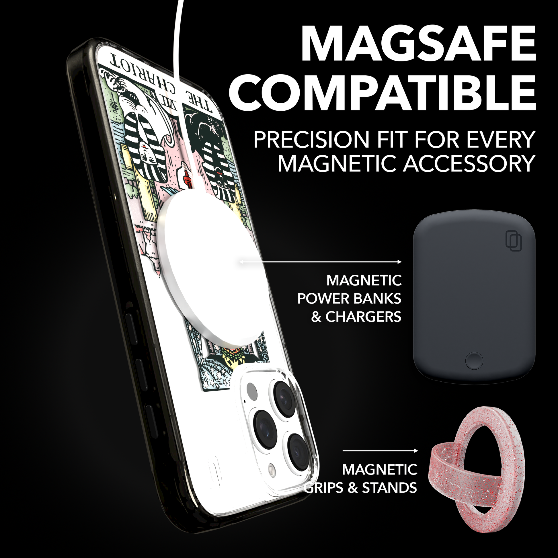 iPhone 16 Series | MagSafe | Tarot Collection | The Chariot The Chariot - Color / iPhone 16 Pro Max / Black