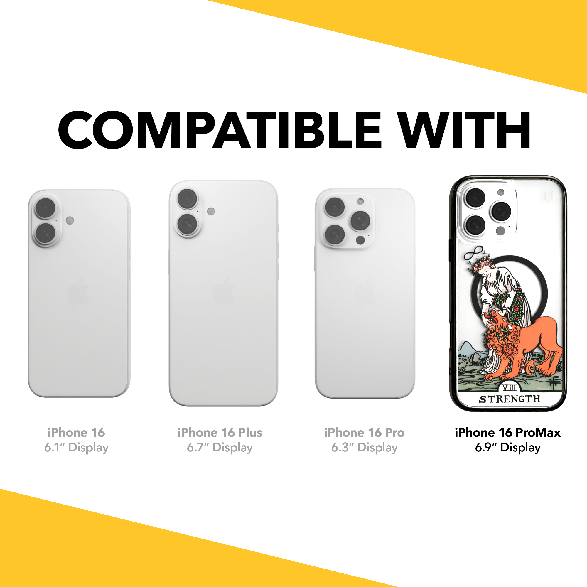 iPhone 16 Series | MagSafe | Tarot Collection | Strength Strength - Color / iPhone 16 Pro Max / Black