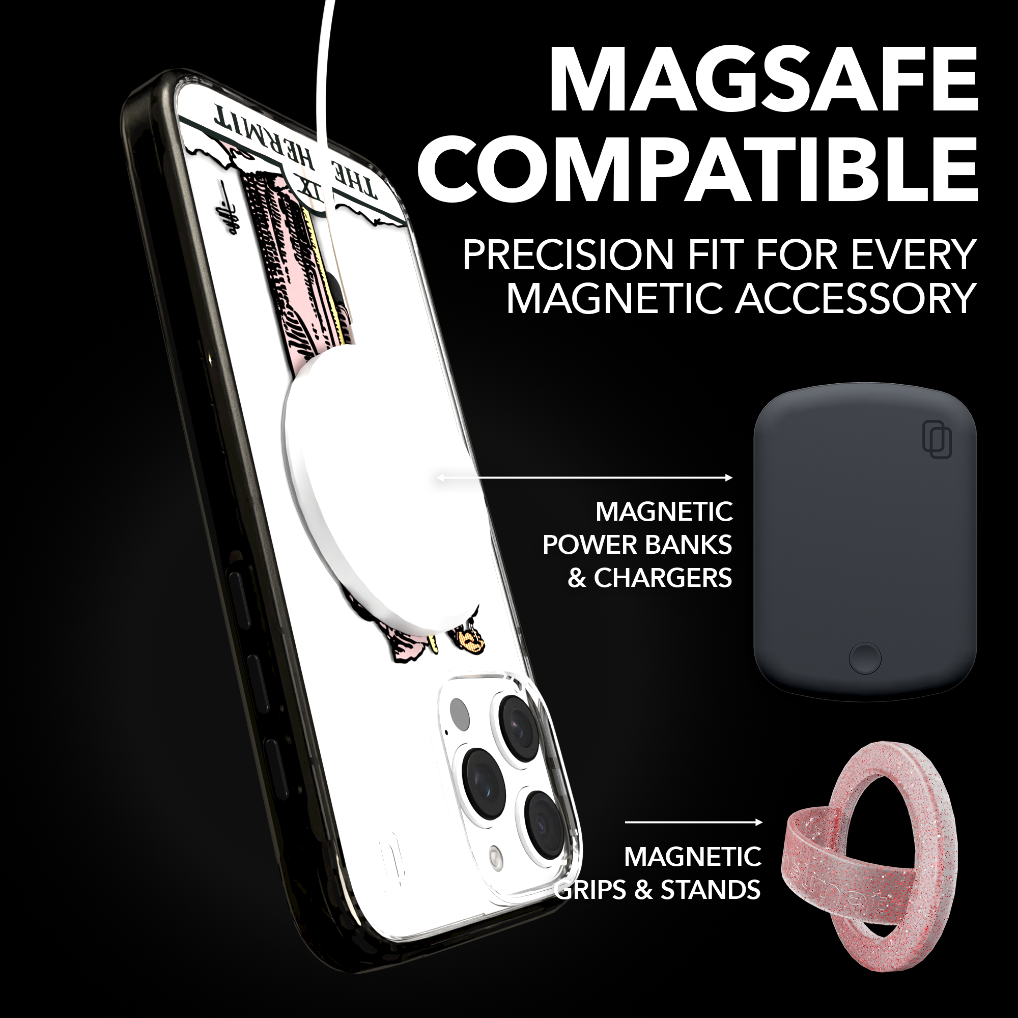iPhone 16 Series | MagSafe | Tarot Collection | The Hermit The Hermit - Color / iPhone 16 Pro Max / Black