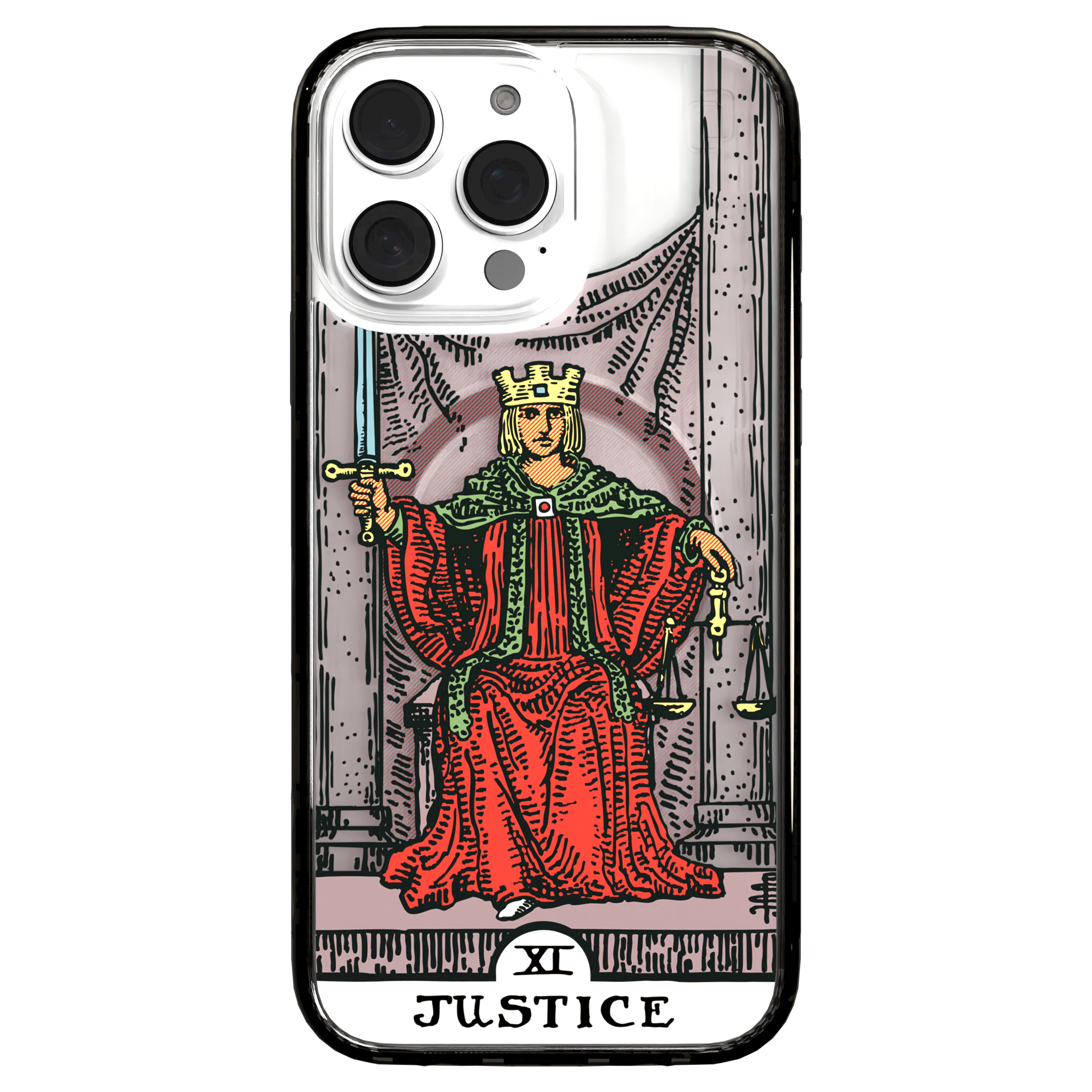 iPhone 16 Series | MagSafe | Tarot Collection | Justice Justice - Color / iPhone 16 Pro Max / Black