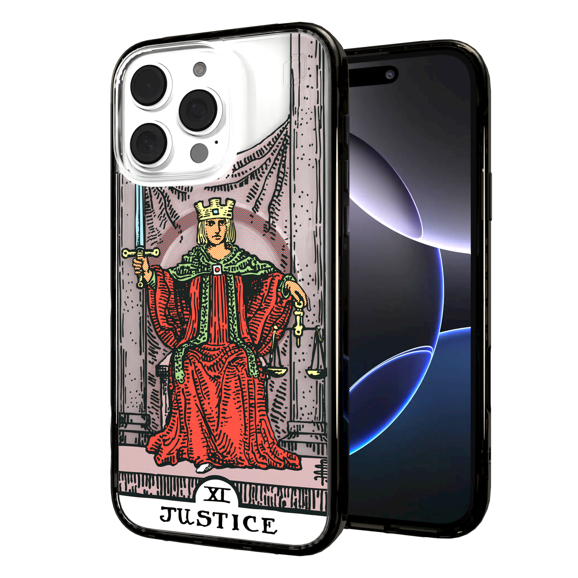 iPhone 16 Series | MagSafe | Tarot Collection | Justice Justice - Color / iPhone 16 Pro Max / Black