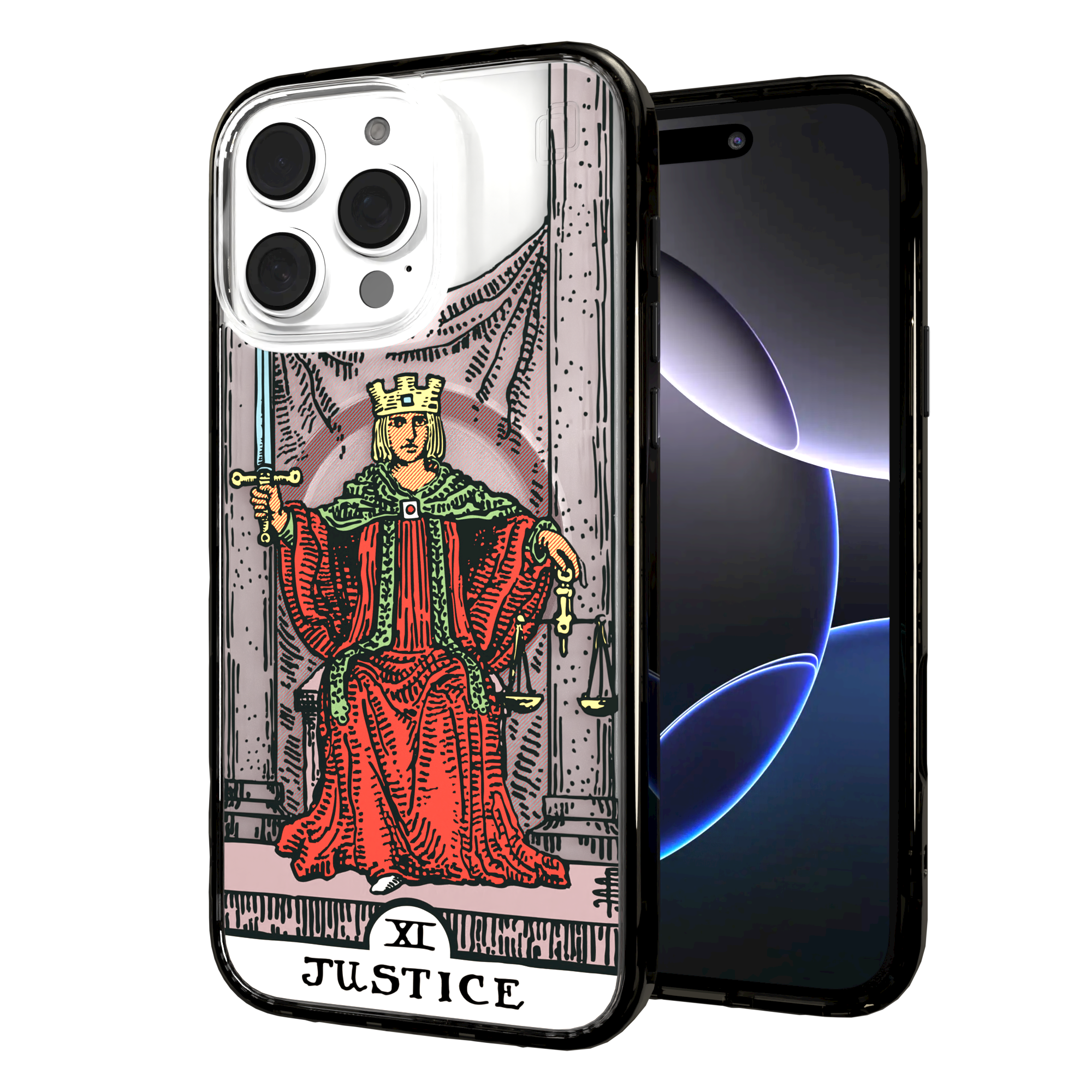 iPhone 16 Series | MagSafe | Tarot Collection | Justice Justice - Color / iPhone 16 Pro Max / Black