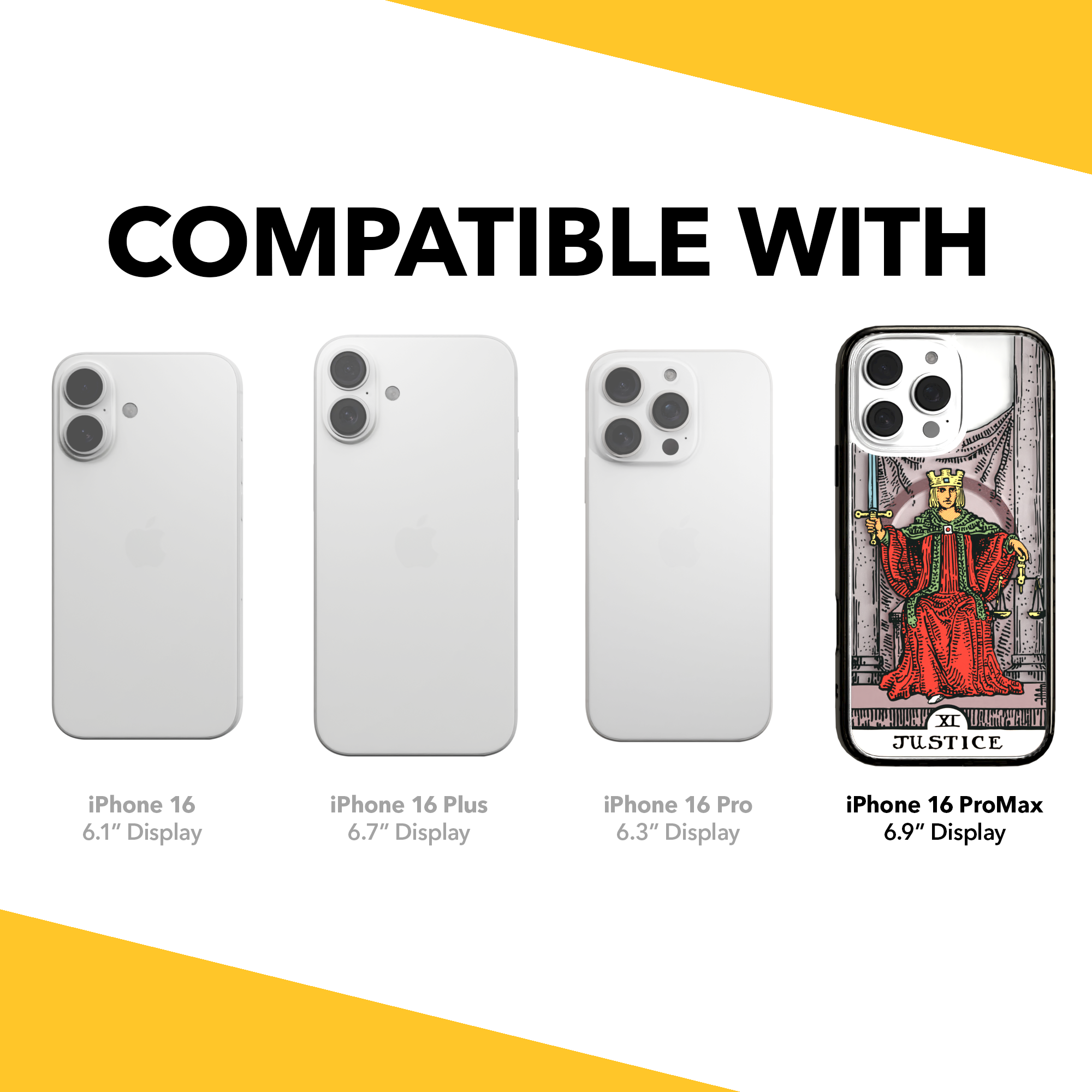 iPhone 16 Series | MagSafe | Tarot Collection | Justice Justice - Color / iPhone 16 Pro Max / Black