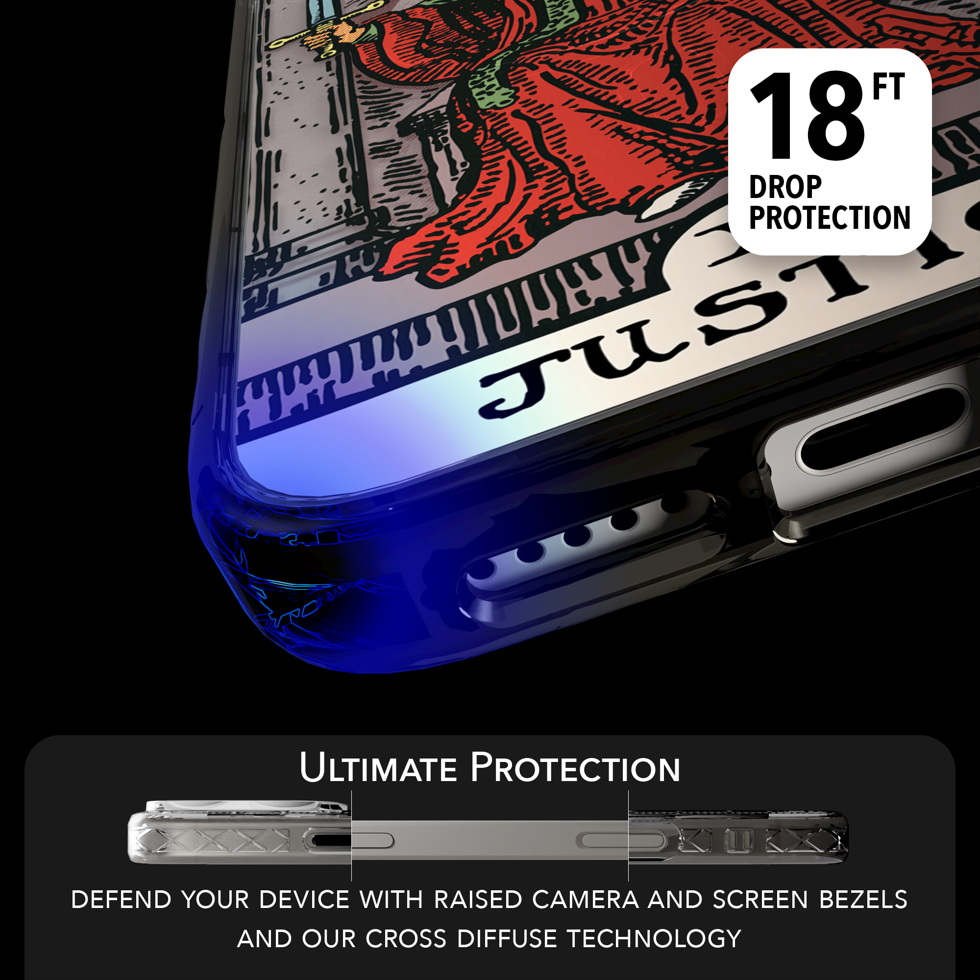 iPhone 16 Series | MagSafe | Tarot Collection | Justice Justice - Color / iPhone 16 Pro Max / Black