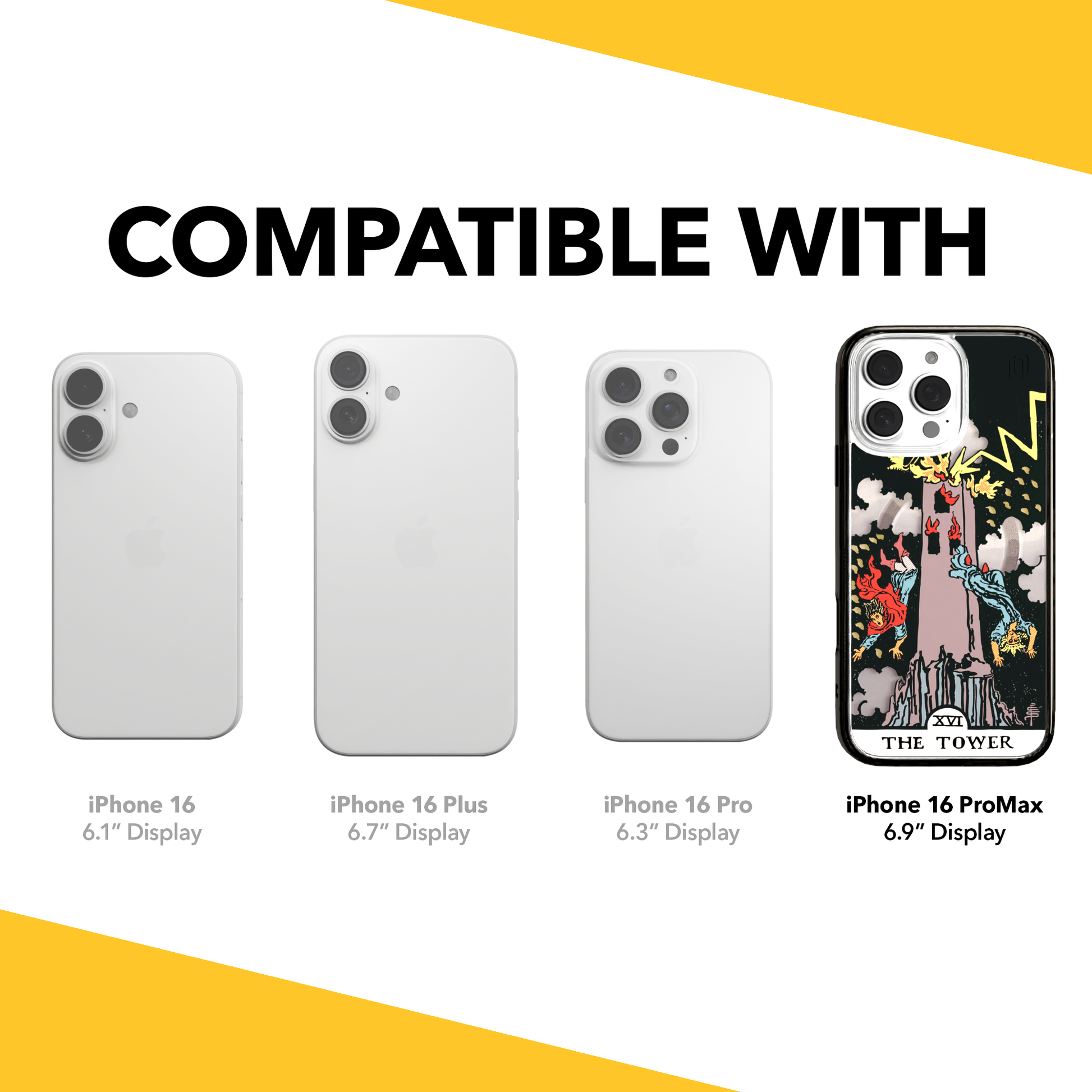 iPhone 16 Series | MagSafe | Tarot Collection | The Tower The Tower - Color / iPhone 16 Pro Max / Black