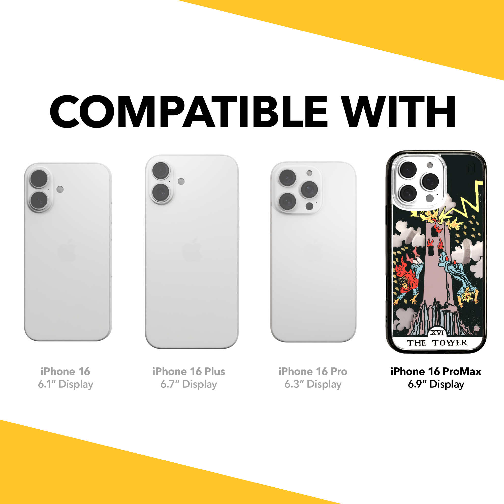 iPhone 16 Series | MagSafe | Tarot Collection | The Tower The Tower - Color / iPhone 16 Pro Max / Black