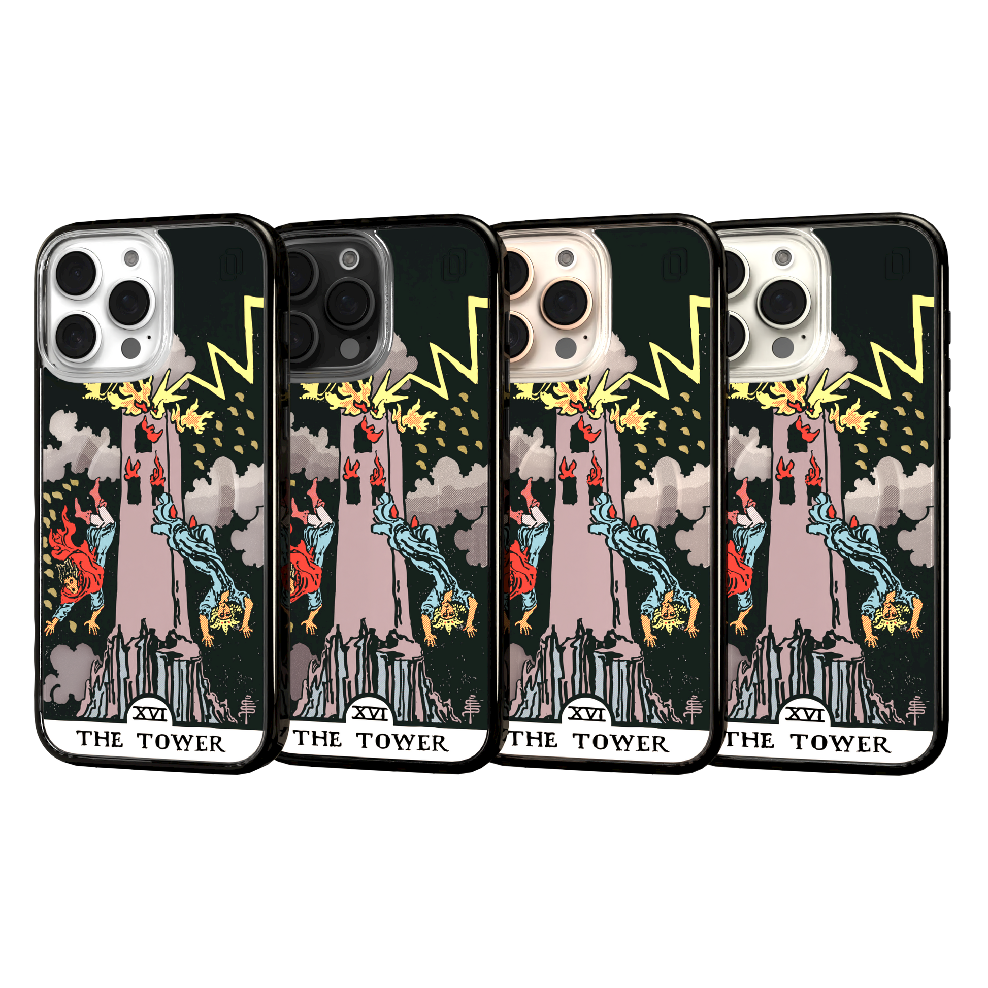 iPhone 16 Series | MagSafe | Tarot Collection | The Tower The Tower - Color / iPhone 16 Pro Max / Black